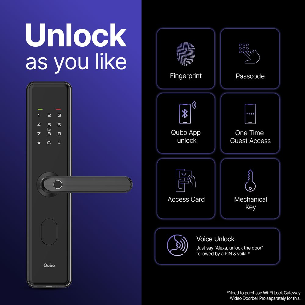 Qubo Smart Door Lock (Two-Layer Authentication, OC- HLD01BL1, Black)_7