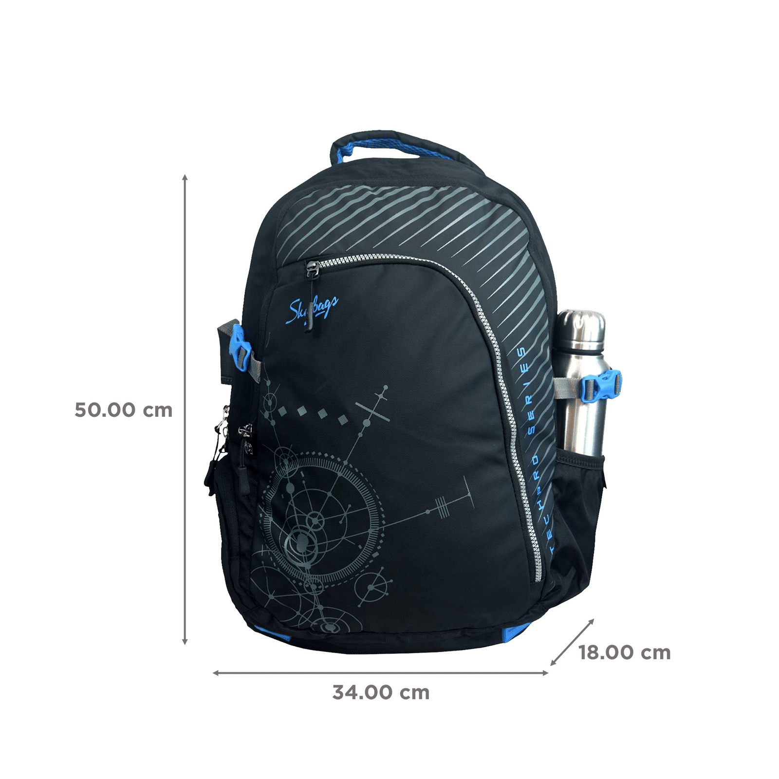 Skybags Valor Pro 33 Litres Polyester Backpack (With Rain Cover, LPBPVAP3BLK, Black)_3