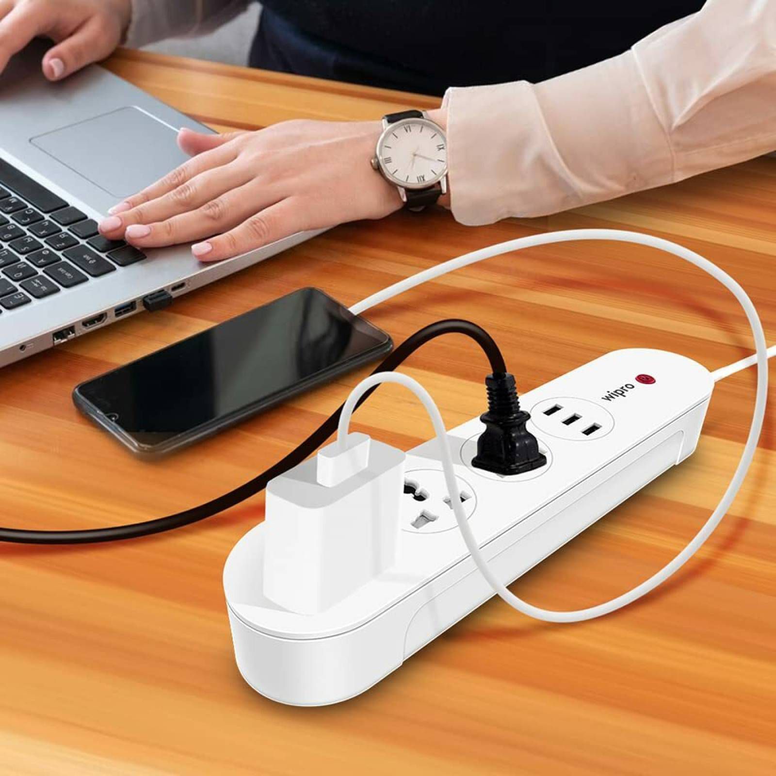 wipro DSE3150 3 Sockets Smart Extension Board (Qualcomm Quick Charge 3.0, DSE3150, White)_6