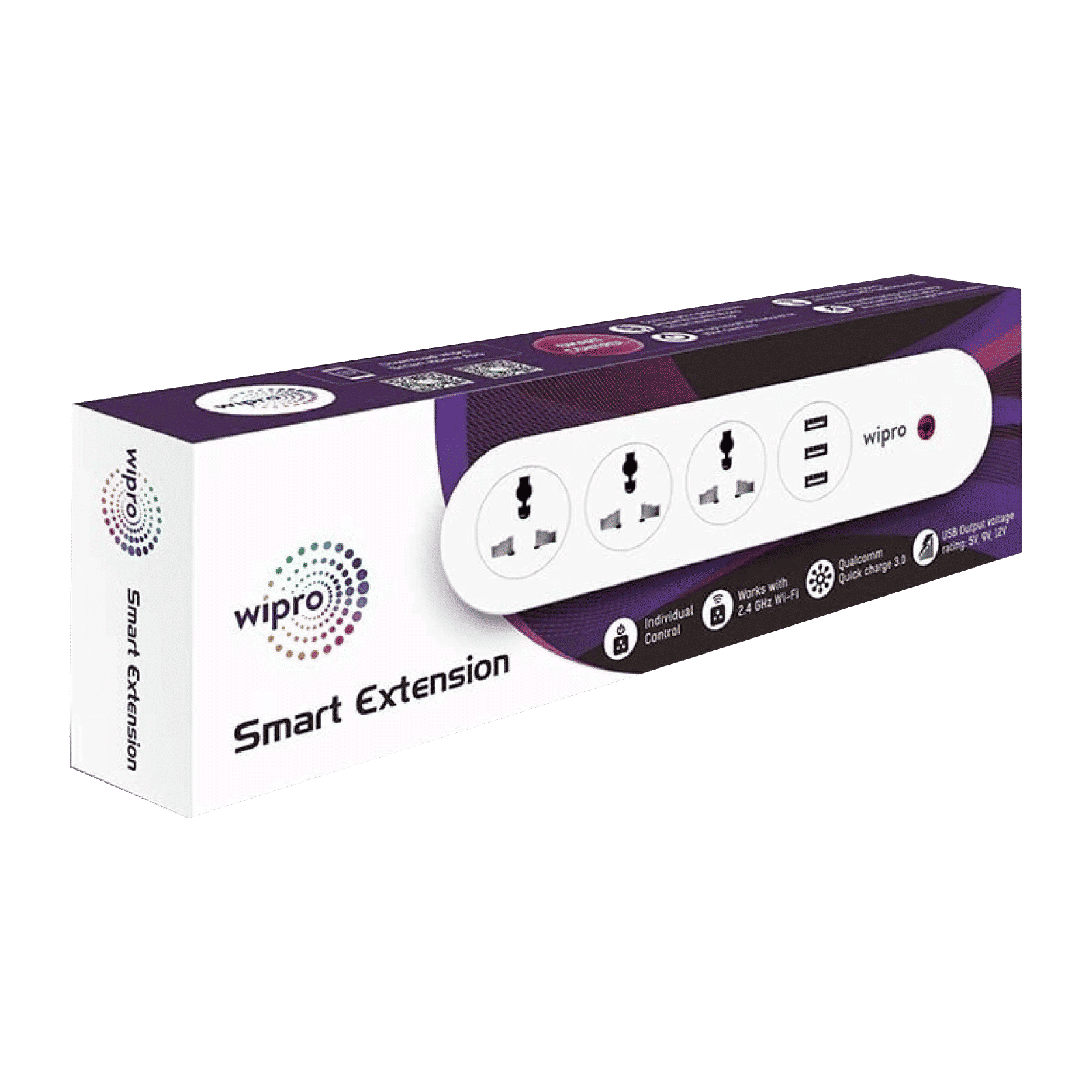 wipro DSE3150 3 Sockets Smart Extension Board (Qualcomm Quick Charge 3.0, DSE3150, White)_4