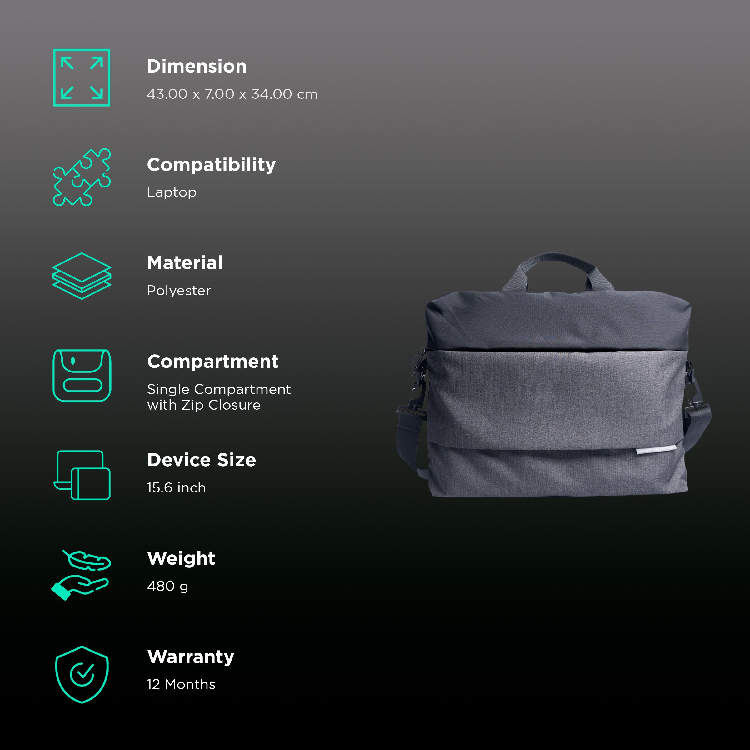 ASUS EOS 2 Polyester Sling Bag for 15.6 Inch Laptop (Water Repellent, Black)_2