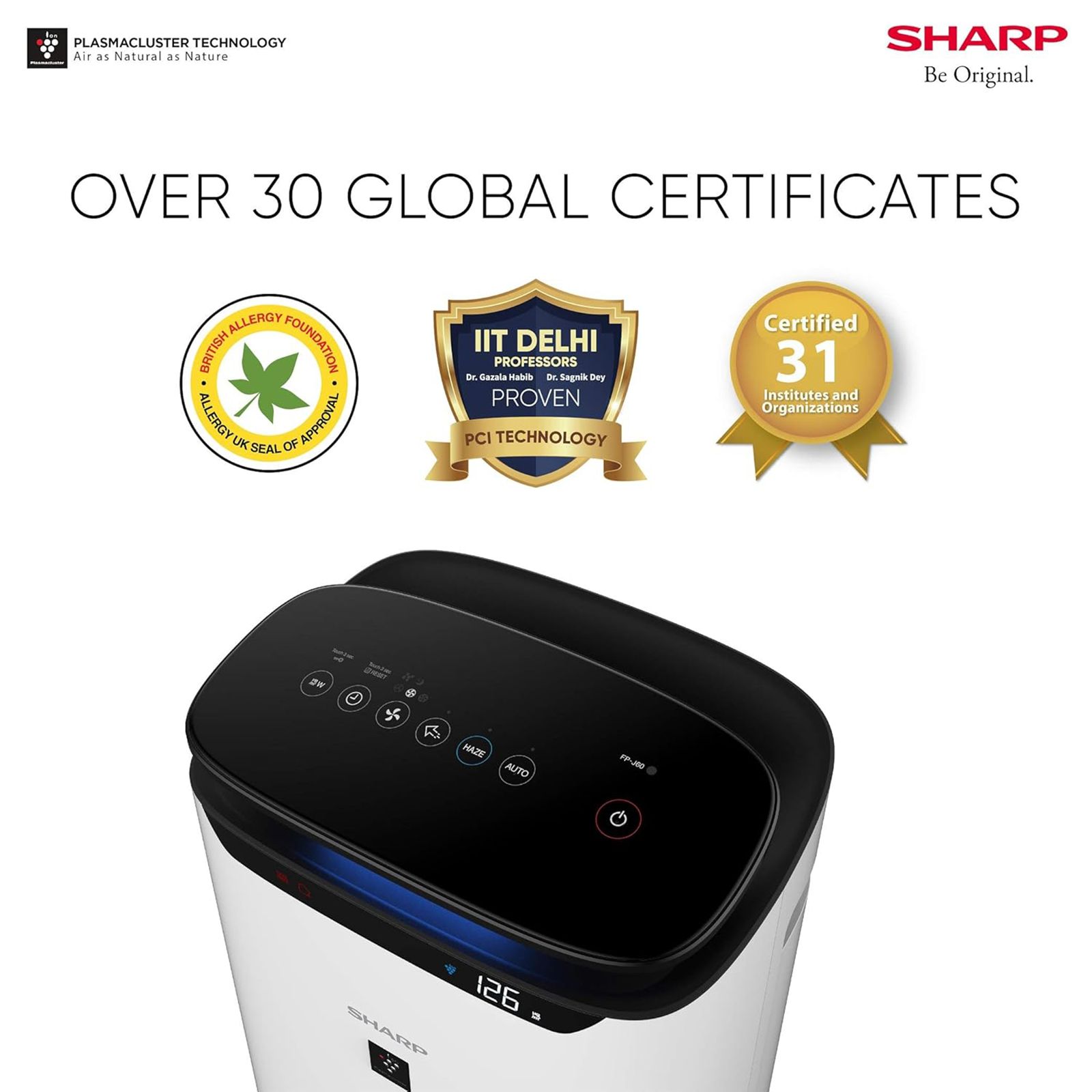 SHARP Plasma Cluster Technology Air Purifier (Silent Mode, FP-J40M-W, White) SHARP Plasma Cluster Technology Air Purifier (Silent Mode, FP-J40M-W, White)_9