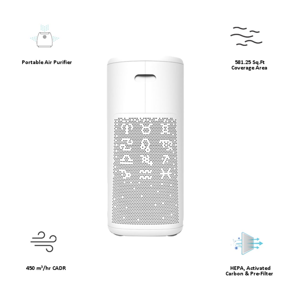 VOLTAS HEPA Filter Technology Air Purifier (Air Quality Indicator, VAP55TWV, White) VOLTAS HEPA Filter Technology Air Purifier (Air Quality Indicator, VAP55TWV, White)_3