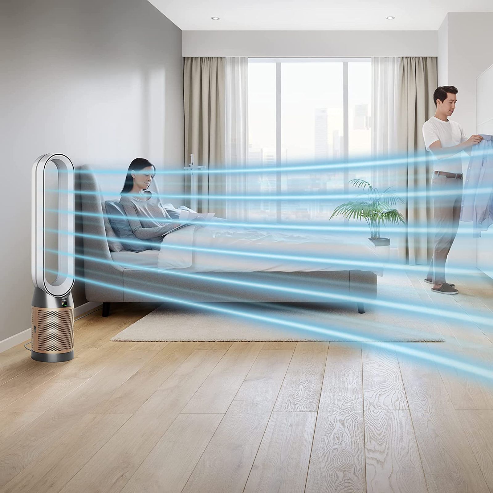 dyson TP09 Smart Air Purifier with Curved & Magnetised Remote Control (App Control, White & Gold) dyson TP09 Smart Air Purifier with Curved & Magnetised Remote Control (App Control, White & Gold)_8