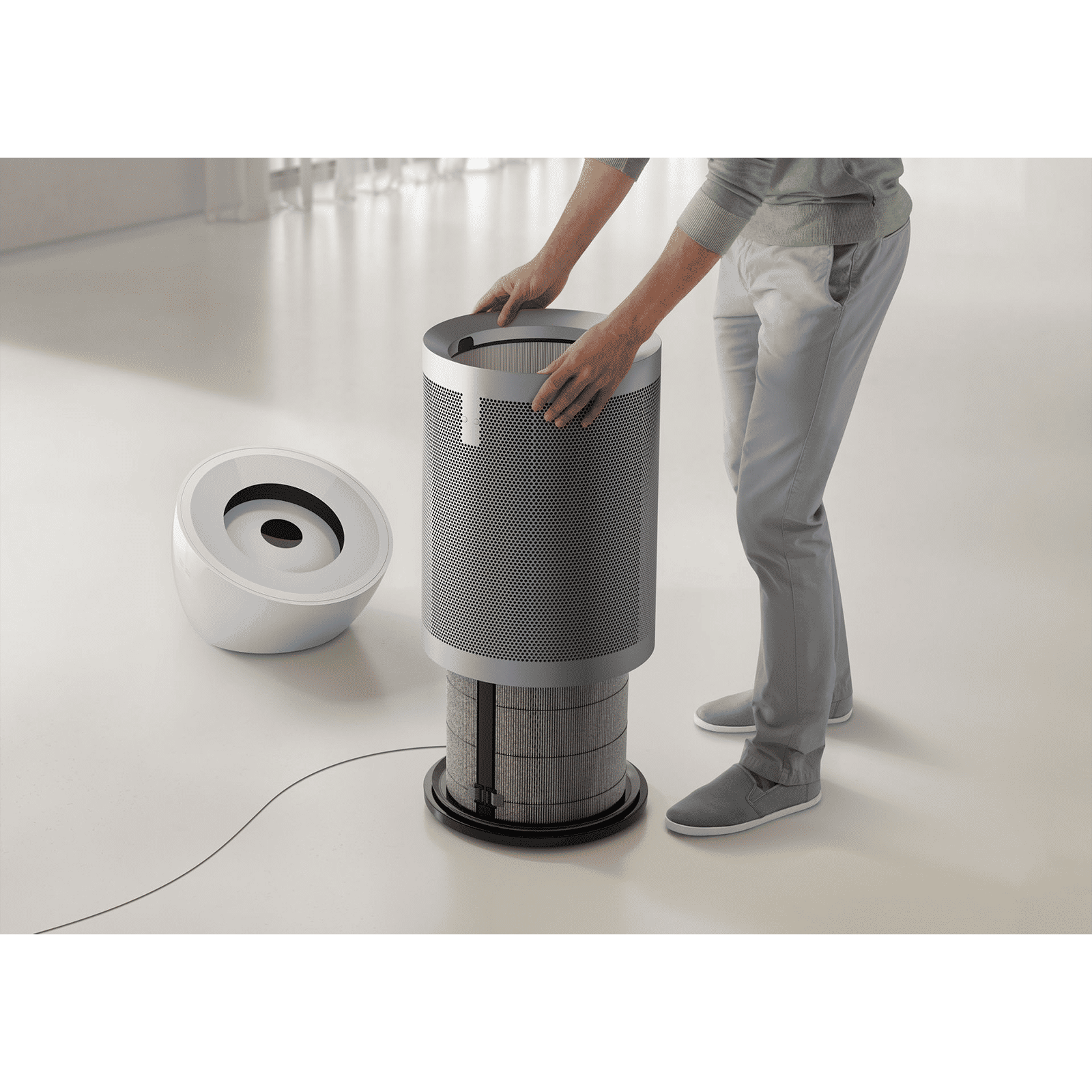 dyson Big+Quiet Smart Air Purifier with Curved & Magnetised Remote Control (Vocie Assistant, White & Silver)_6