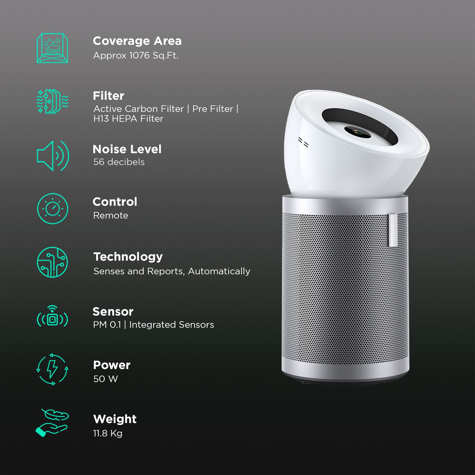 dyson Big+Quiet Smart Air Purifier with Curved & Magnetised Remote Control (Vocie Assistant, White & Silver)_2