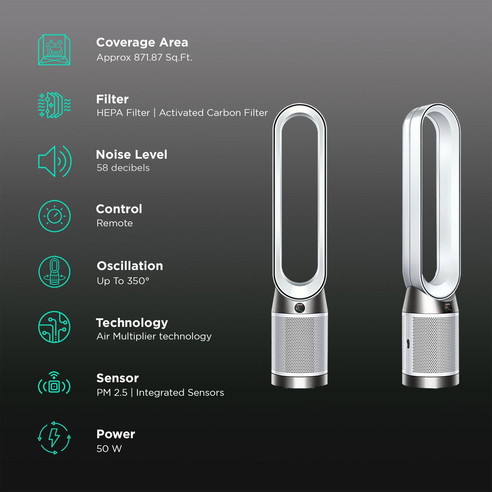 dyson Cool Gen1 TP10 Air Purifier with Remote Control (Air Multiplier Technology, White)_2