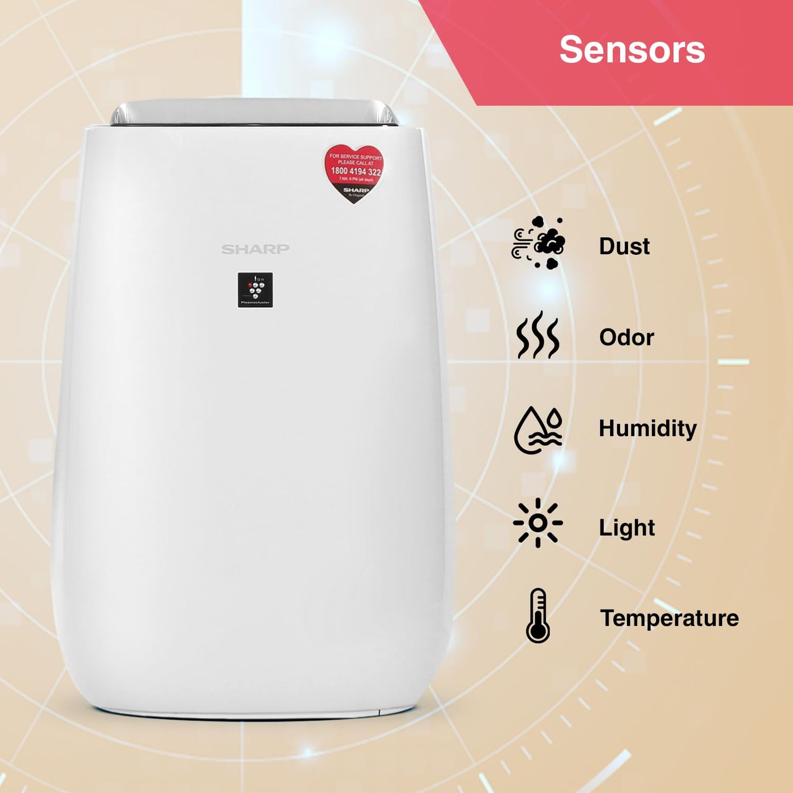 SHARP FP-J52M-W Smart Air Purifier with Remote Operation Capability (Plasmacluster Technology, White) SHARP FP-J52M-W Smart Air Purifier with Remote Operation Capability (Plasmacluster Technology, White)_6