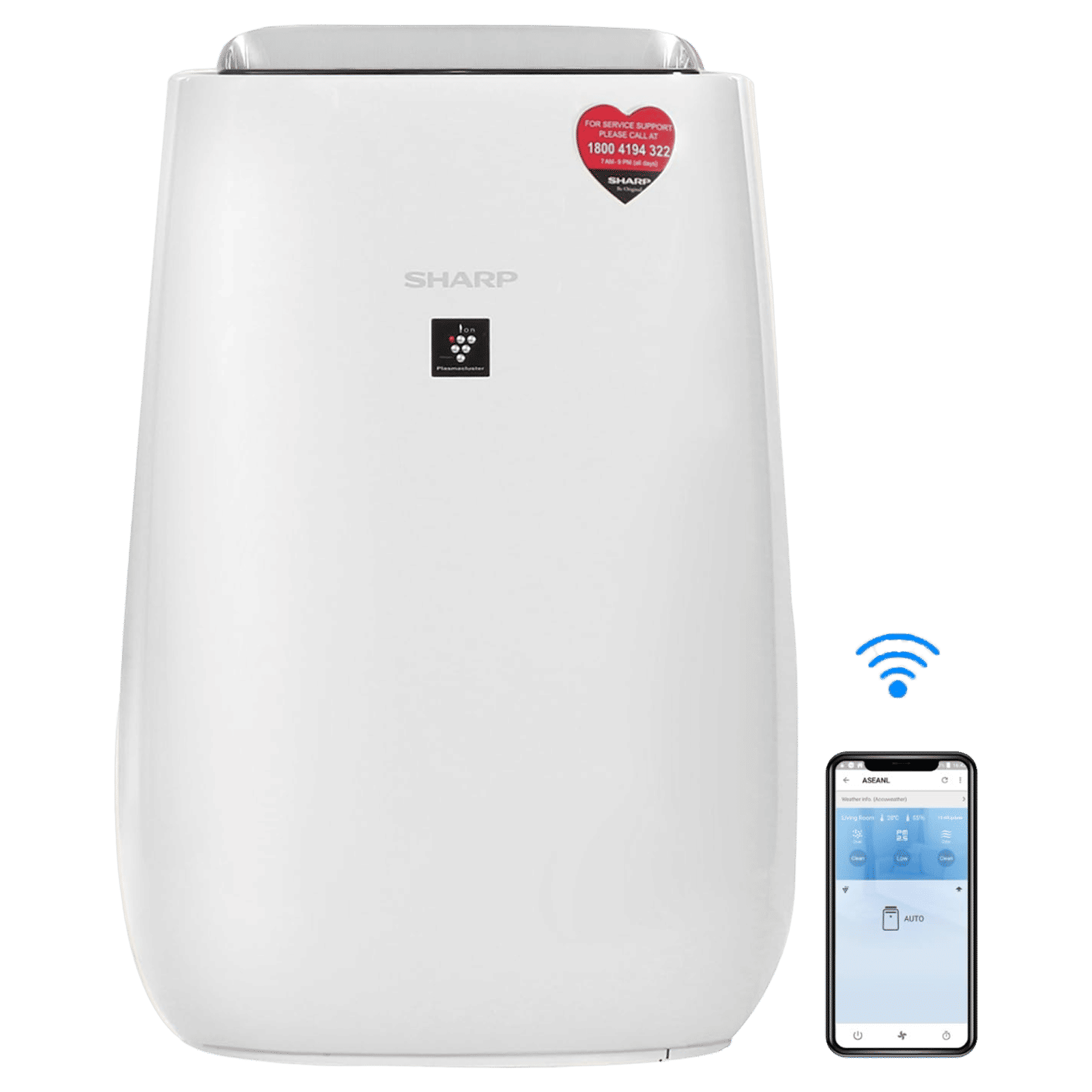 SHARP FP-J52M-W Smart Air Purifier with Remote Operation Capability (Plasmacluster Technology, White) SHARP FP-J52M-W Smart Air Purifier with Remote Operation Capability (Plasmacluster Technology, White)_1