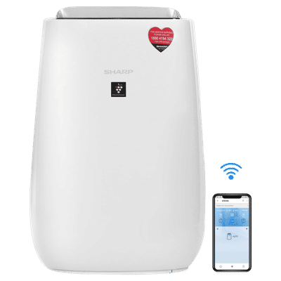 SHARP FP-J52M-W Smart Air Purifier with Remote Operation Capability (Plasmacluster Technology, White)