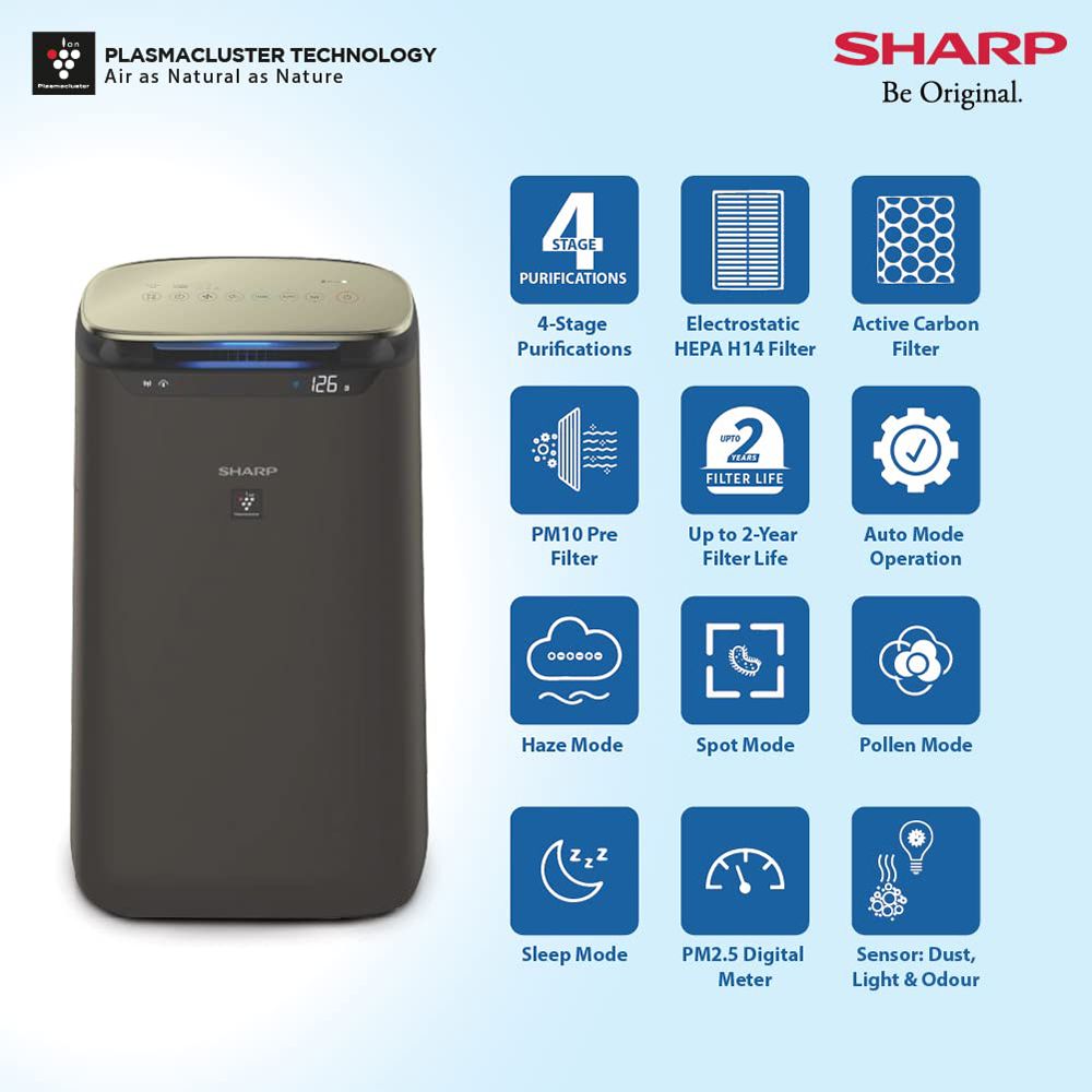 SHARP FX-J80M-H Smart Air Purifier with AIoT Support (Plasmacluster lon Technology, Black) SHARP FX-J80M-H Smart Air Purifier with AIoT Support (Plasmacluster lon Technology, Black)_10