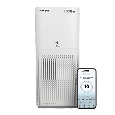 EUREKA FORBES Smart 500 Air Purifier with Surround 360 Degree Air Intake Technology (4-Stage Advanced Air Filtration, White)
