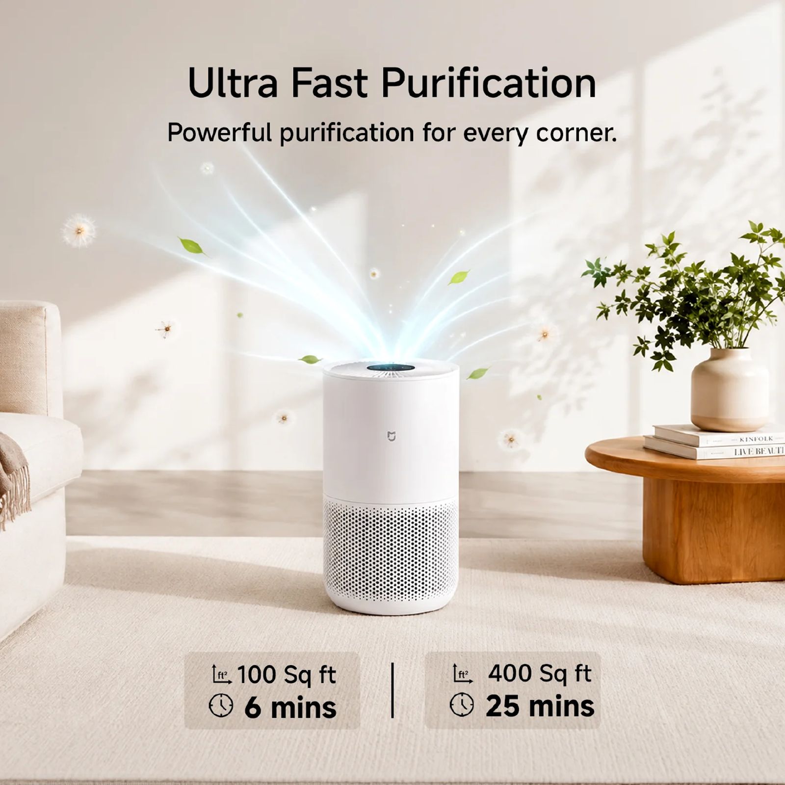 Mijia by XIAOMI 4 Compact Smart Air Purifier with XIAOMI Home App Control (3-Stage High-Efficiency Filtration, White) Mijia by XIAOMI 4 Compact Smart Air Purifier with XIAOMI Home App Control (3-Stage High-Efficiency Filtration, White)_15