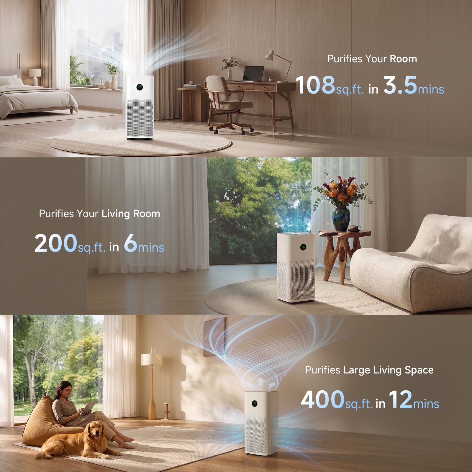 Mijia by XIAOMI 6 Series Smart Air Purifier with XIAOMI Home App Control (PentaClean 5-Layer Filtration, White)_7