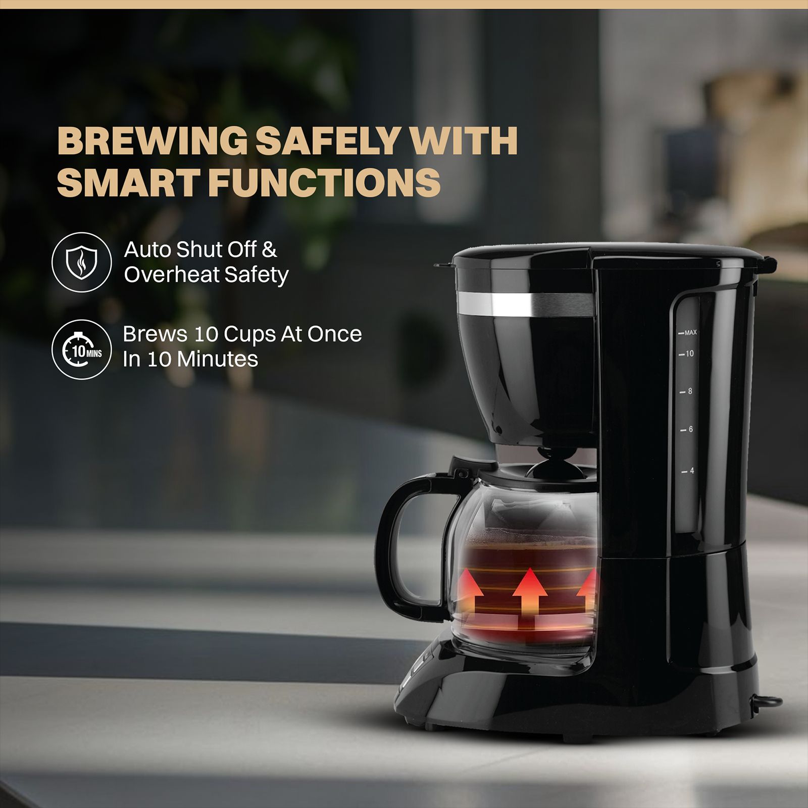 Croma 900 Watt 10 Cups Manual Espresso Coffee Maker with Keep Warm Function (Black)_17