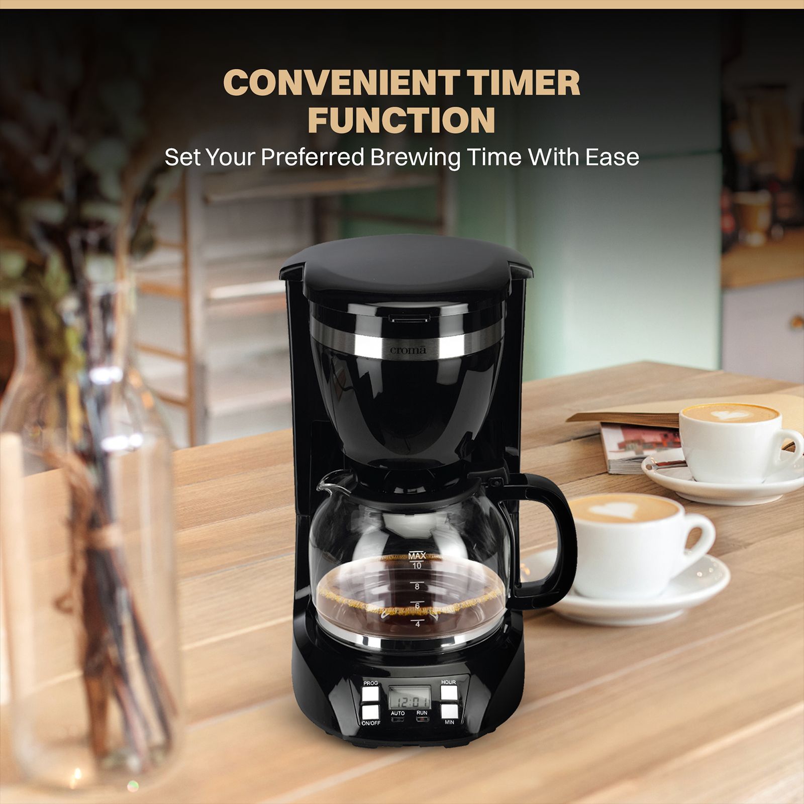 Croma 900 Watt 10 Cups Manual Espresso Coffee Maker with Keep Warm Function (Black)_18