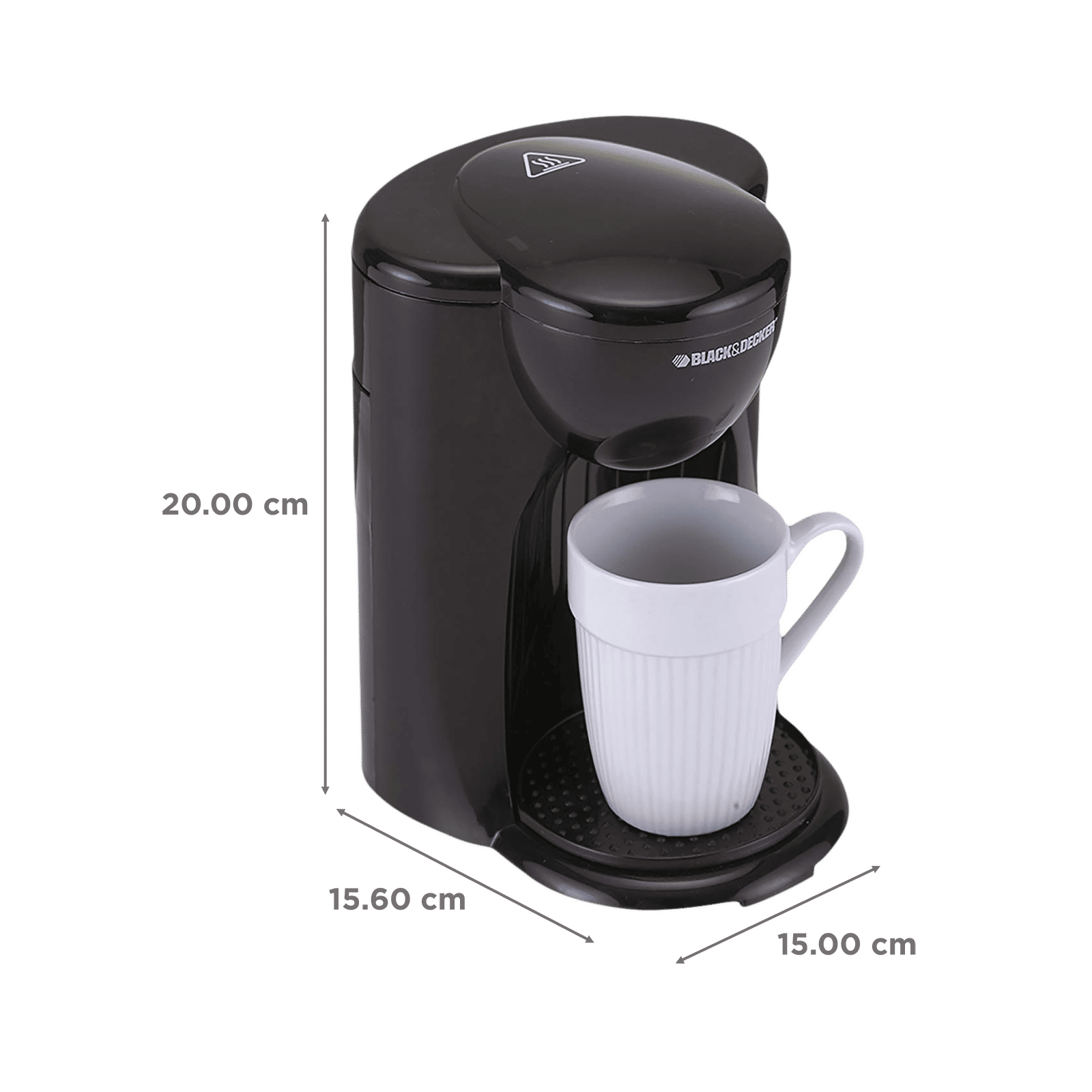BLACK+DECKER DCM25 330 Watt 1 Cups Automatic Espresso & Drip Coffee Maker with Removable Drip Tray (Black)_2