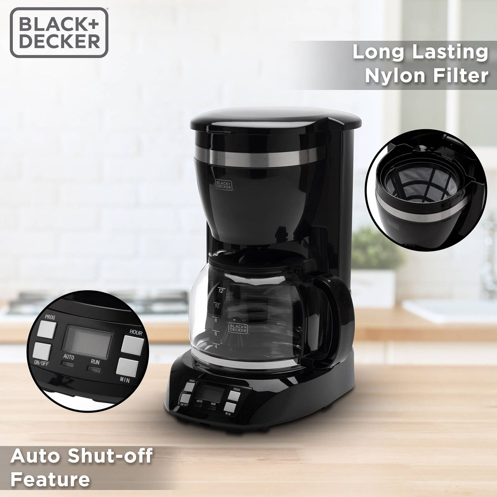 BLACK&DECKER BXCM1201IN 900 Watt 12 Cups Automatic Drip Coffee Maker with Keep Warm Function (Black) BLACK&DECKER BXCM1201IN 900 Watt 12 Cups Automatic Drip Coffee Maker with Keep Warm Function (Black)_17