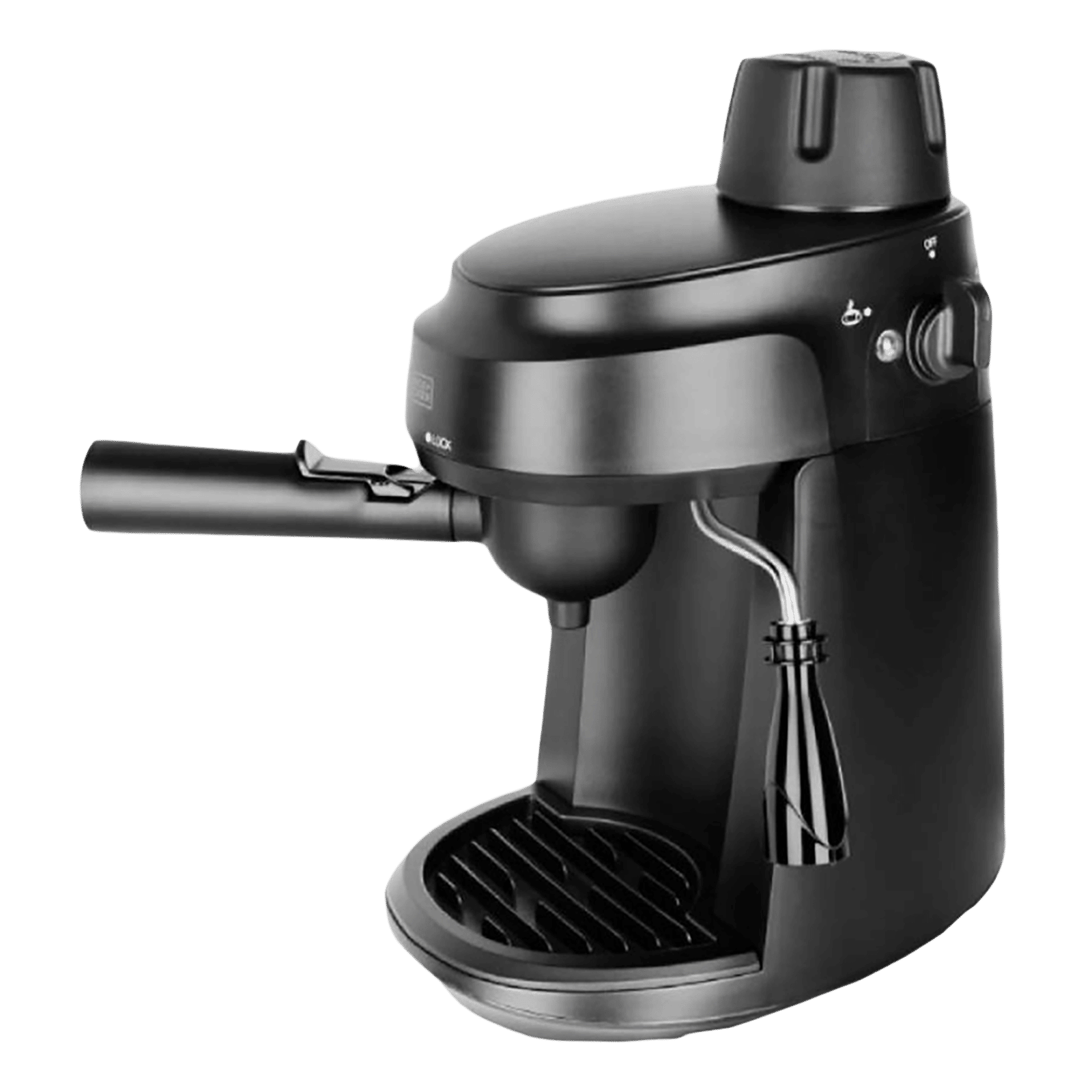 BLACK+DECKER BXCM0401IN 870 Watt 4 Cups Automatic Cappuccino & Espresso Coffee Maker with Detachable Drip Tray (Black) BLACK+DECKER BXCM0401IN 870 Watt 4 Cups Automatic Cappuccino & Espresso Coffee Maker with Detachable Drip Tray (Black)_4