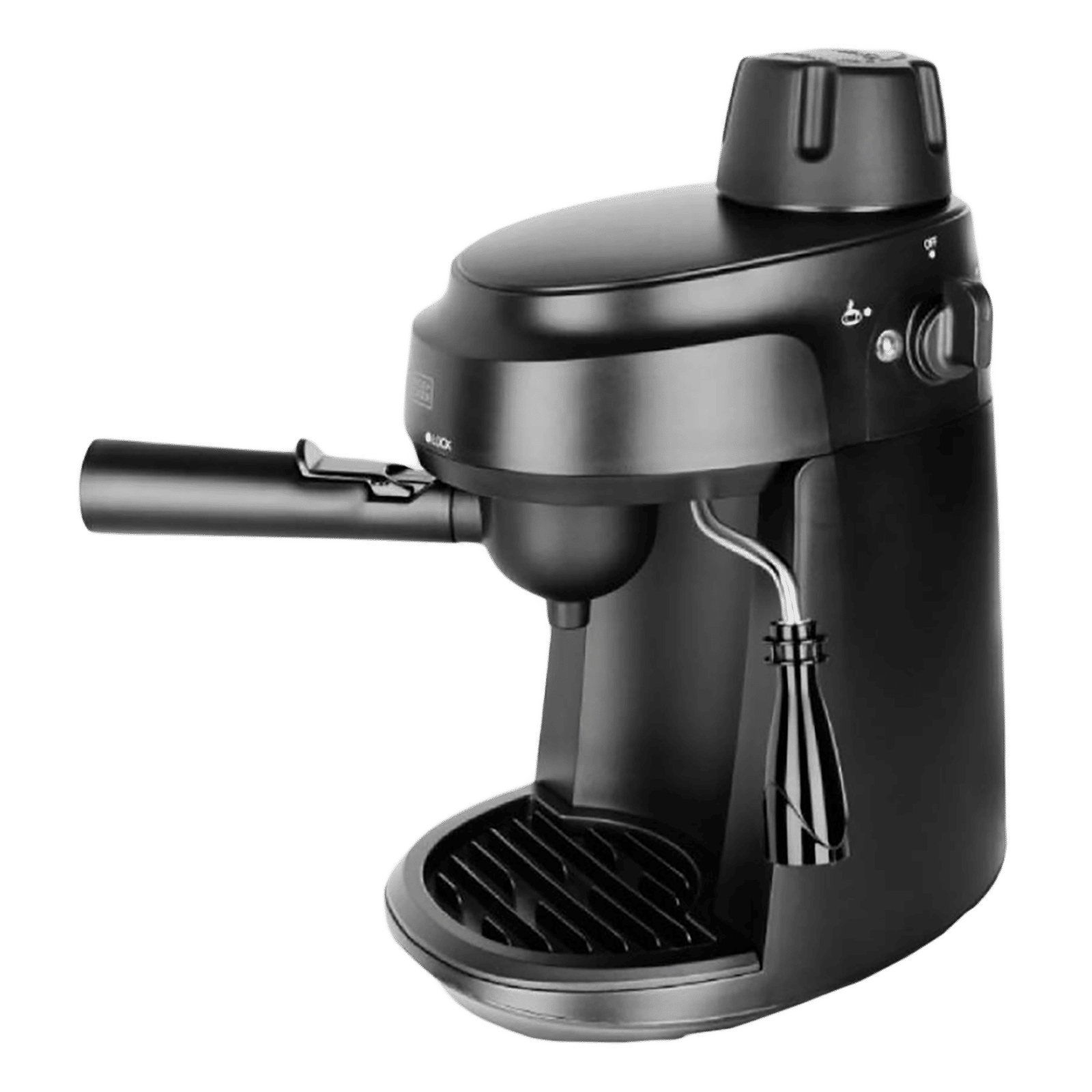 BLACK+DECKER BXCM0401IN 870 Watt 4 Cups Automatic Cappuccino & Espresso Coffee Maker with Detachable Drip Tray (Black) BLACK+DECKER BXCM0401IN 870 Watt 4 Cups Automatic Cappuccino & Espresso Coffee Maker with Detachable Drip Tray (Black)_5
