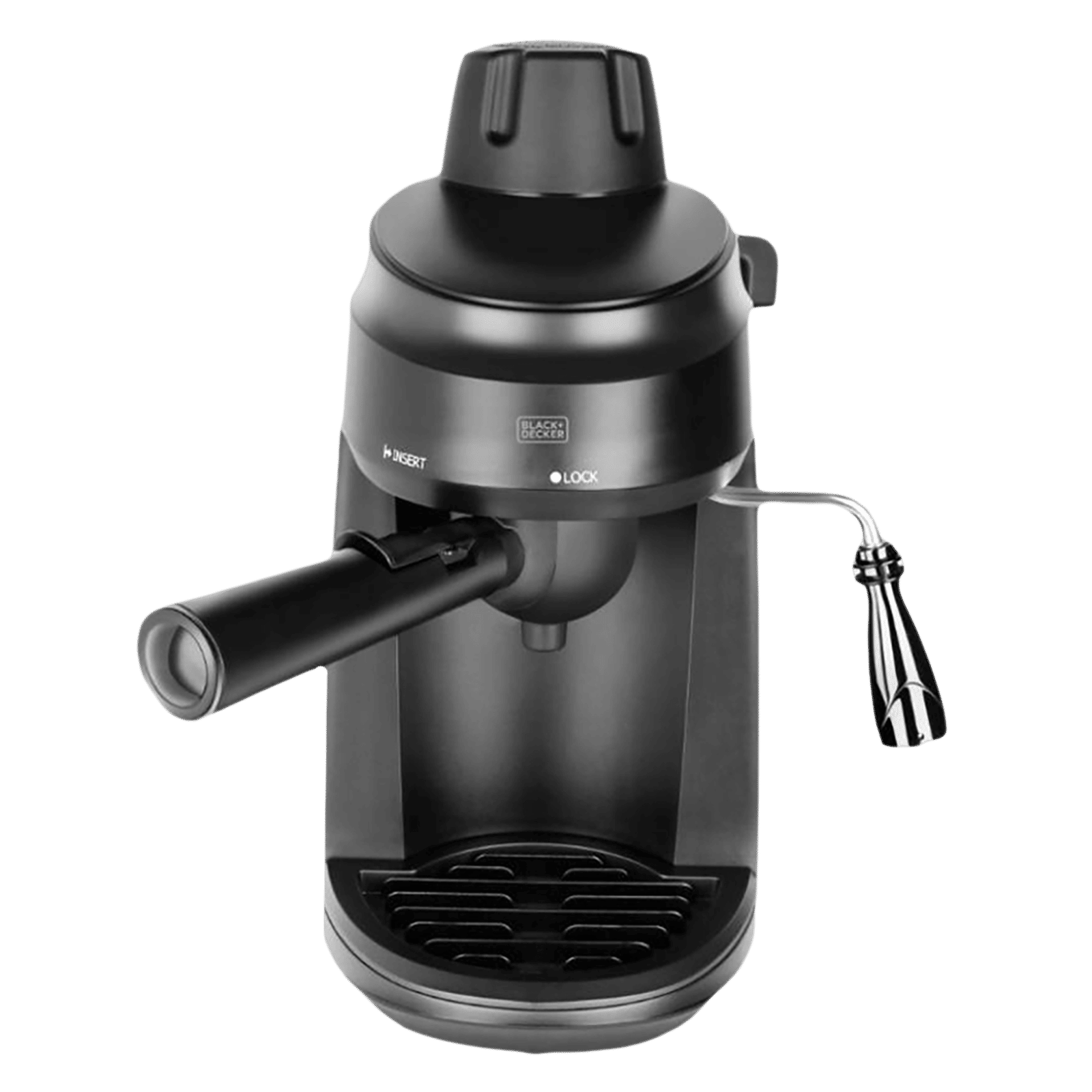 BLACK+DECKER BXCM0401IN 870 Watt 4 Cups Automatic Cappuccino & Espresso Coffee Maker with Detachable Drip Tray (Black) BLACK+DECKER BXCM0401IN 870 Watt 4 Cups Automatic Cappuccino & Espresso Coffee Maker with Detachable Drip Tray (Black)_6