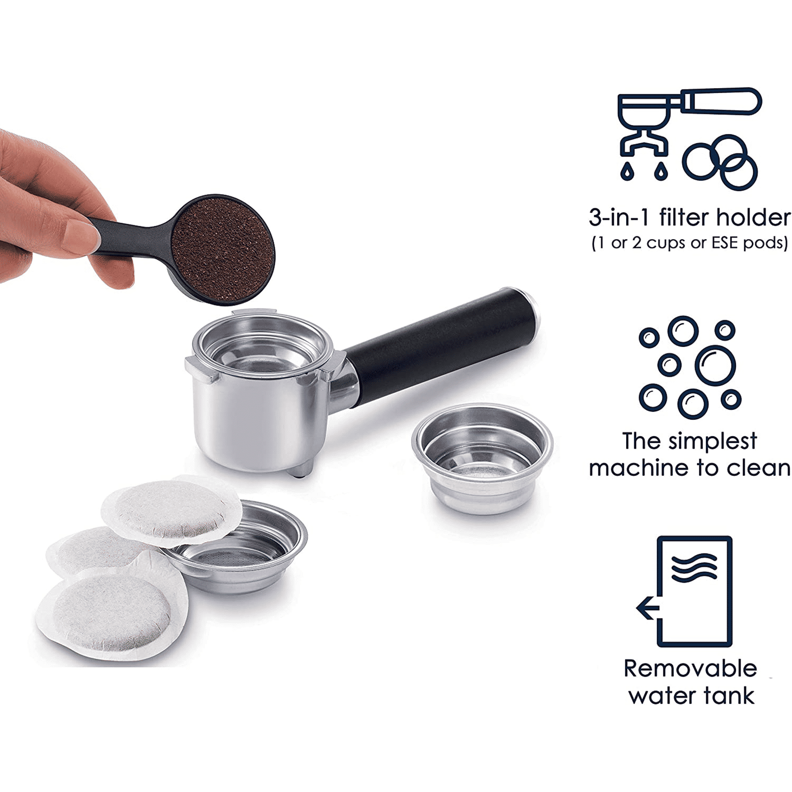 De'Longhi Dedica 1300 Watt 2 Cups Automatic Espresso Coffee Maker with Thermoblock Technology (Metallic) De'Longhi Dedica 1300 Watt 2 Cups Automatic Espresso Coffee Maker with Thermoblock Technology (Metallic)_11