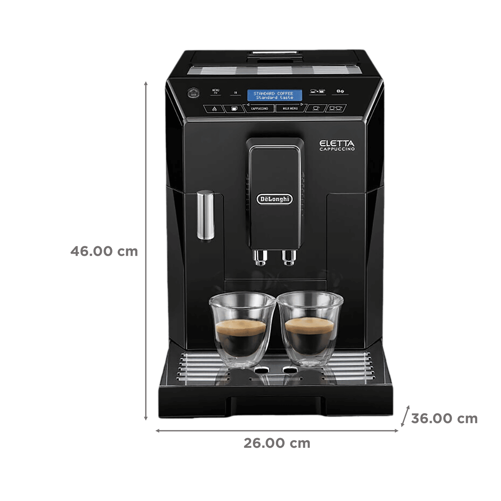 De'Longhi Eletta Cappuccino 1450 Watt 2 Cups Automatic Cappuccino & Espresso Coffee Maker with Grinding Technology (Black)_2