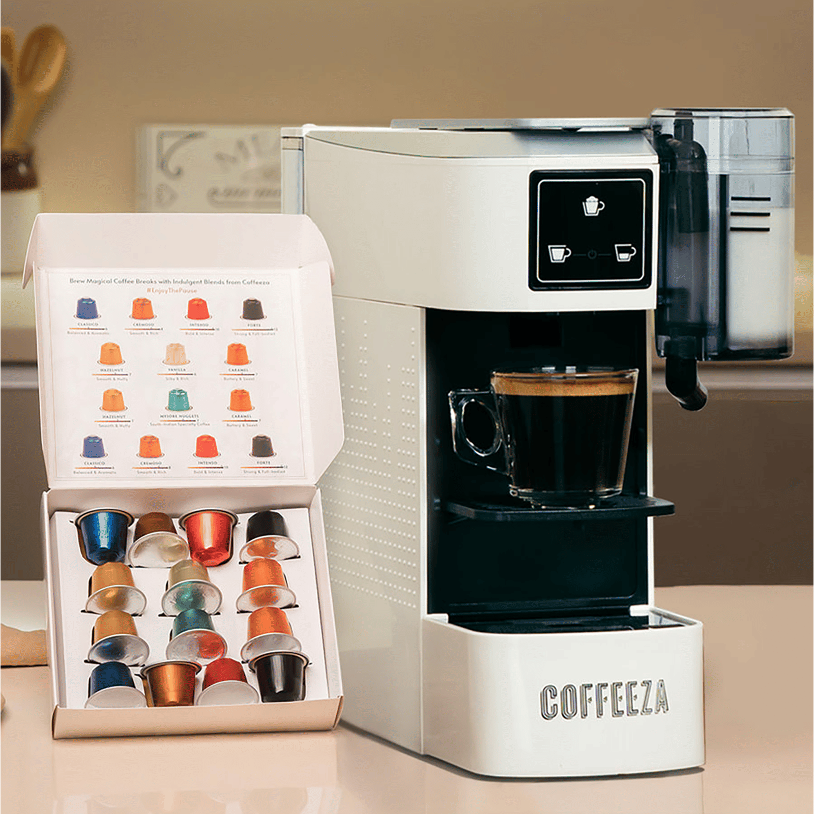 COFFEEZA Lattisso One Touch 20 Cups Automatic Cappuccino, Espresso & Lungo Coffee Maker with Removable Drip Tray (White) COFFEEZA Lattisso One Touch 20 Cups Automatic Cappuccino, Espresso & Lungo Coffee Maker with Removable Drip Tray (White)_4