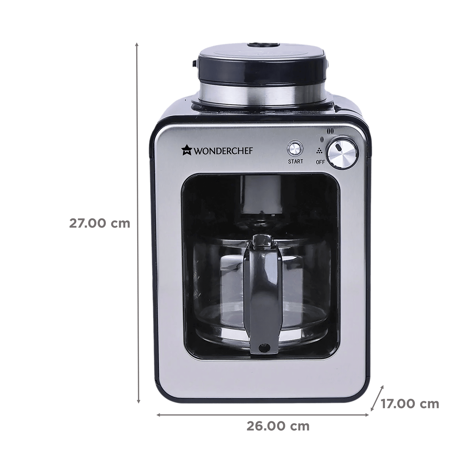 WONDERCHEF Regalia 4 Cups Automatic Black Coffee Maker with Anti Drip Valve (Black/Silver)_2