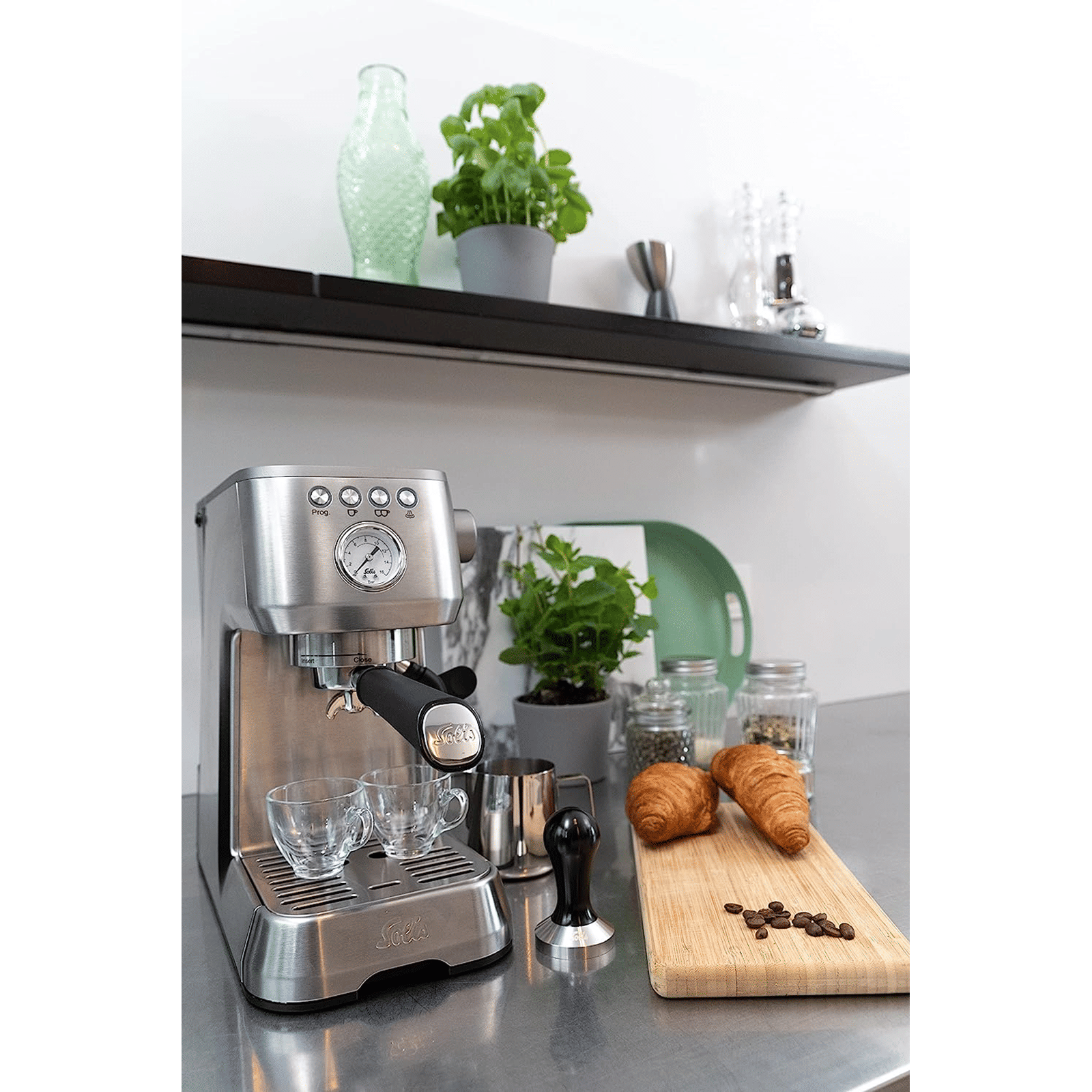 Solis Perfella Plus 1700 Watt 2 Cups Semi-Automatic Espresso Coffee Maker with Integrated Monometer (Silver)_11