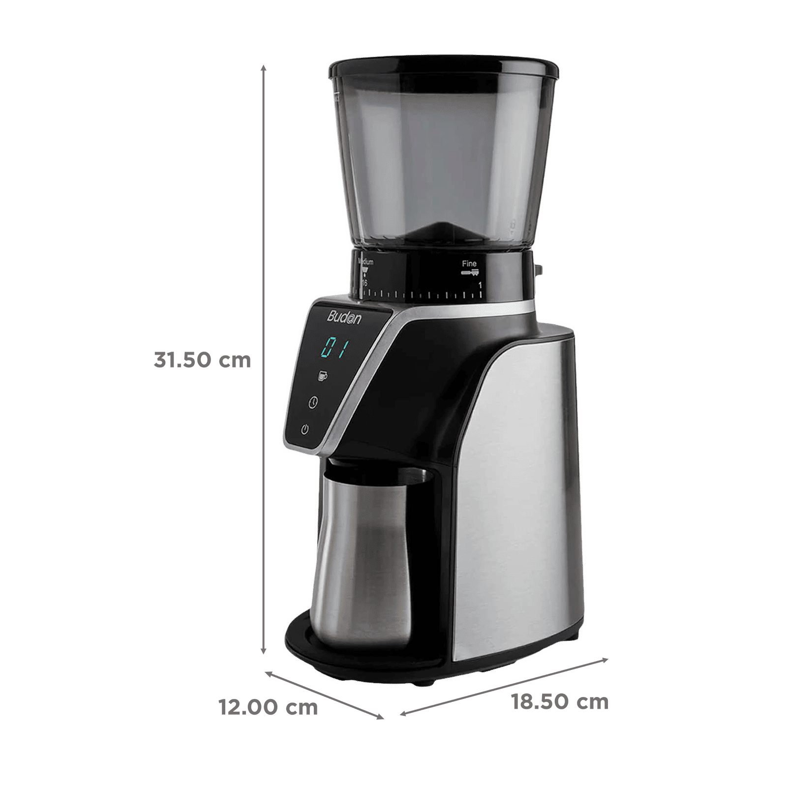 Budan 330 Watt Semi-Automatic Espresso Coffee Maker with Touch Control Button (Black)_2