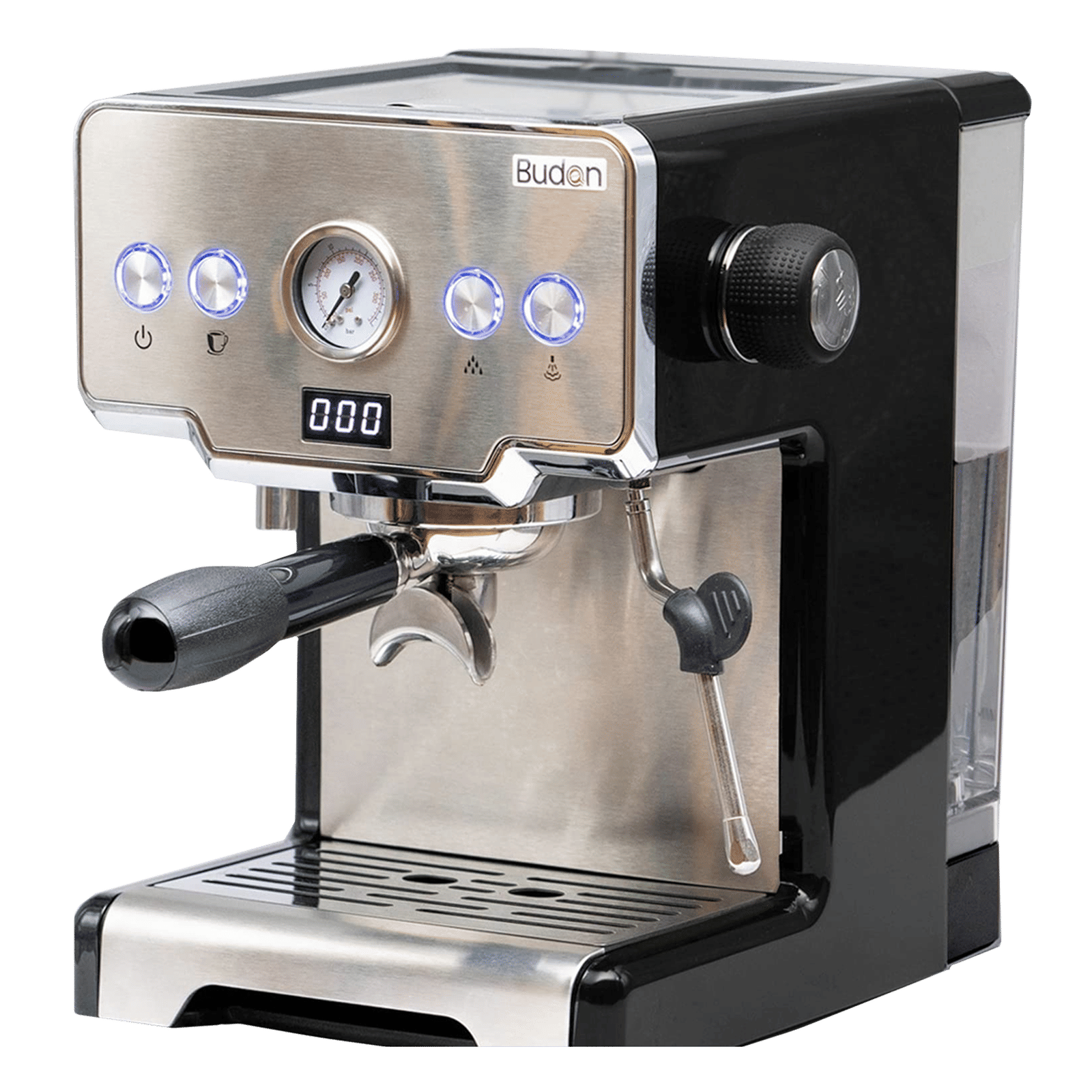Budan 1450 Watt 10 Cups Semi-Automatic Espresso, Cappuccino & Latte Coffee Maker with Timer Display (Silver)_12