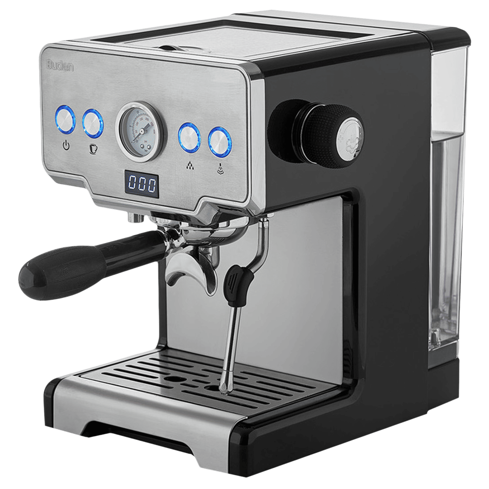 Budan 1450 Watt 10 Cups Semi-Automatic Espresso, Cappuccino & Latte Coffee Maker with Timer Display (Silver)_4