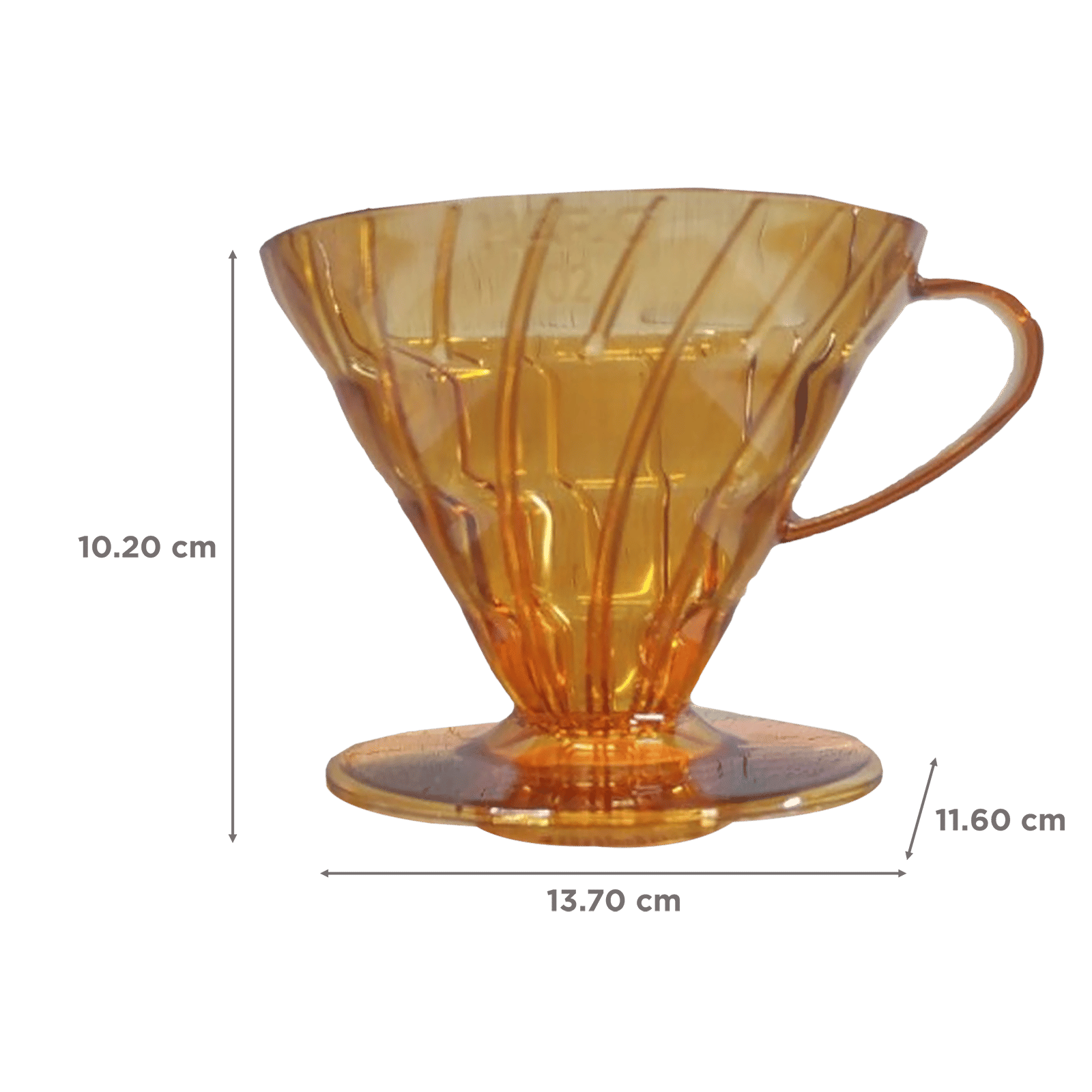 Hario Juicee V60 4 Cups Manual Drip Coffee Maker with Heat Resistant (Transparent Honey Yellow)_2