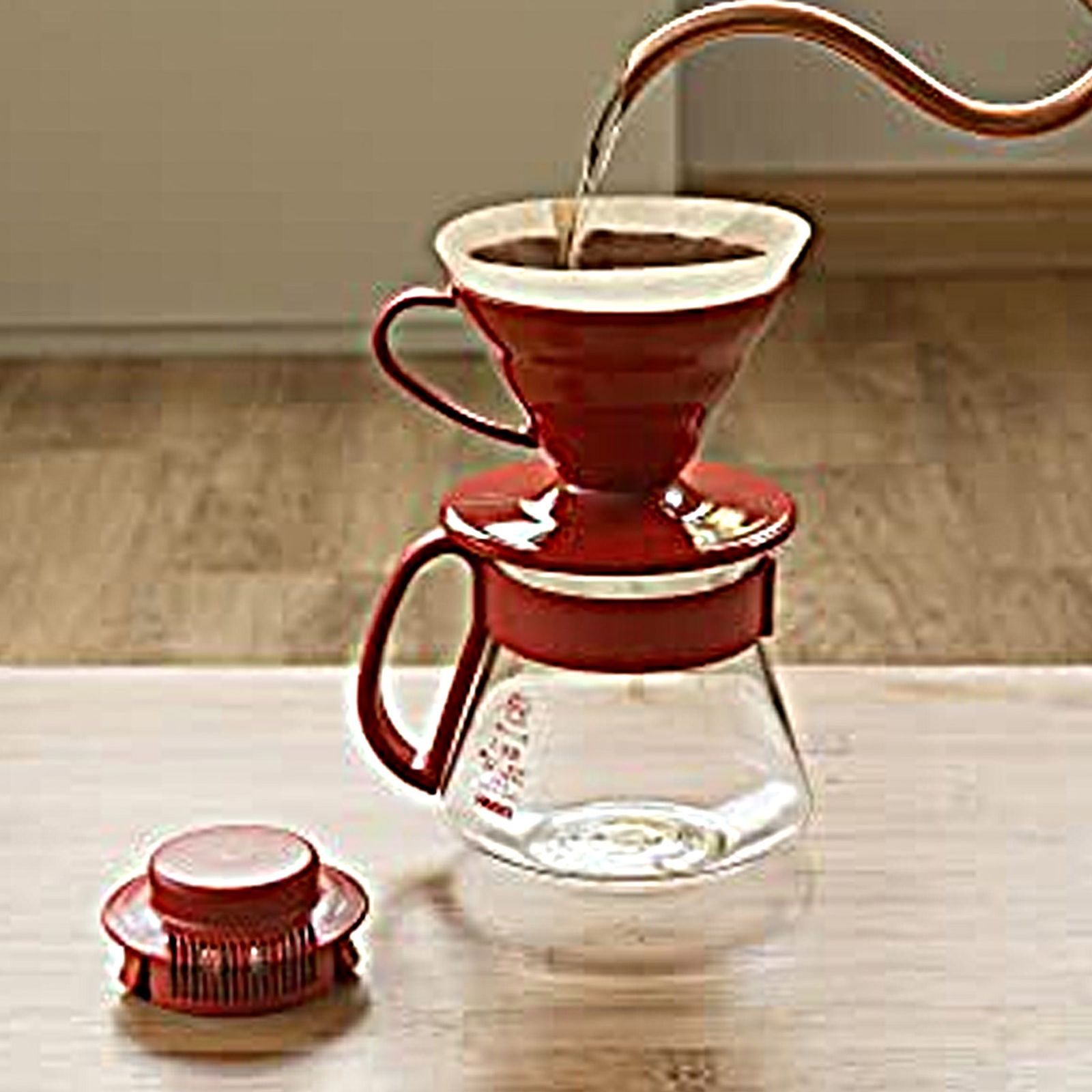 Hario V60 4 Cups Manual Espresso & Drip Coffee Maker with Heat Resistant (Red) Hario V60 4 Cups Manual Espresso & Drip Coffee Maker with Heat Resistant (Red)_4