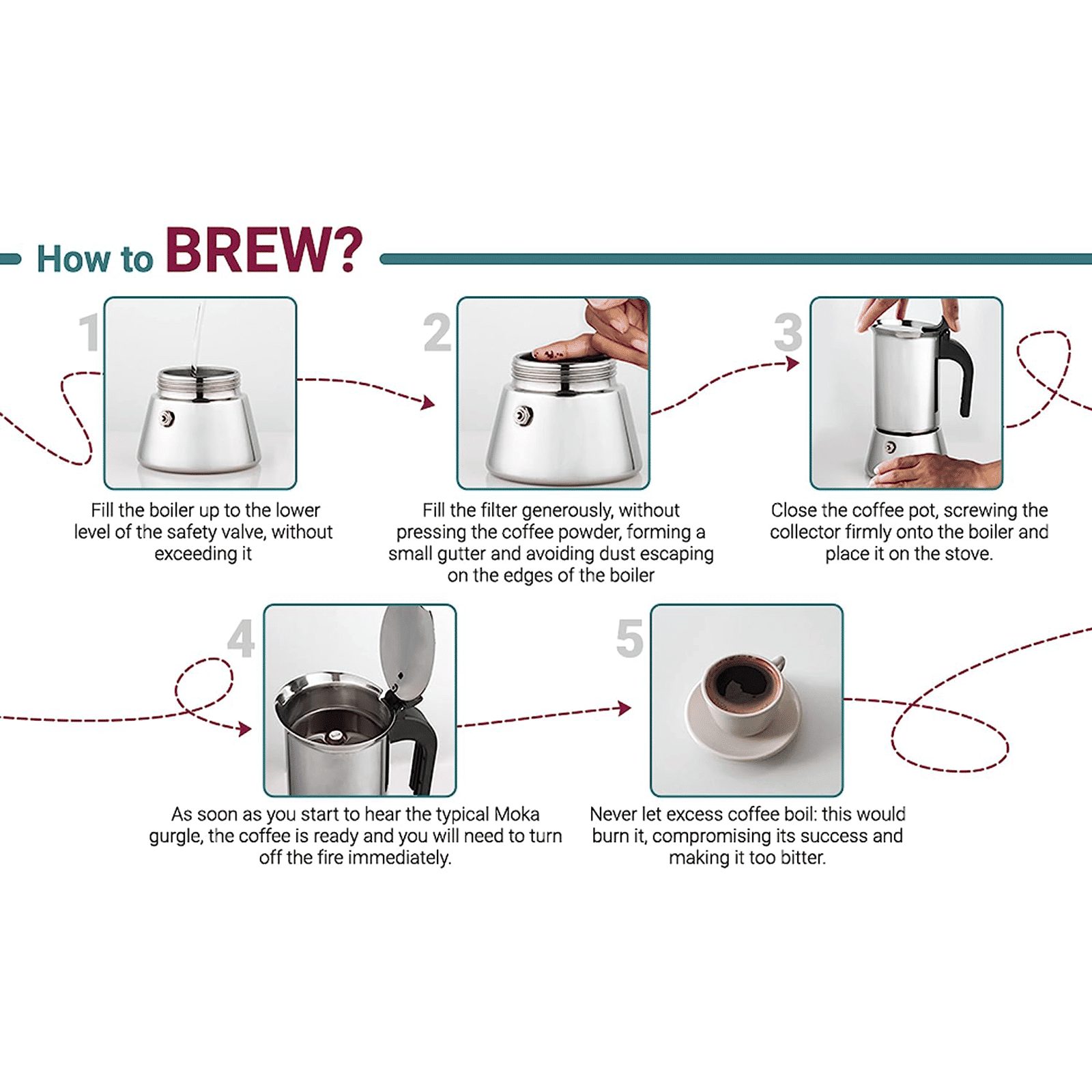 Budan 1000 Watt 6 Cups Manual Espresso Coffee Maker with Pressure Relief Valve (Silver) Budan 1000 Watt 6 Cups Manual Espresso Coffee Maker with Pressure Relief Valve (Silver)_5