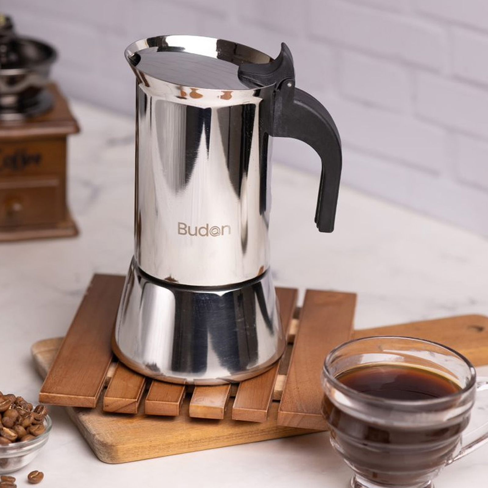 Budan 1000 Watt 6 Cups Manual Espresso Coffee Maker with Pressure Relief Valve (Silver) Budan 1000 Watt 6 Cups Manual Espresso Coffee Maker with Pressure Relief Valve (Silver)_11