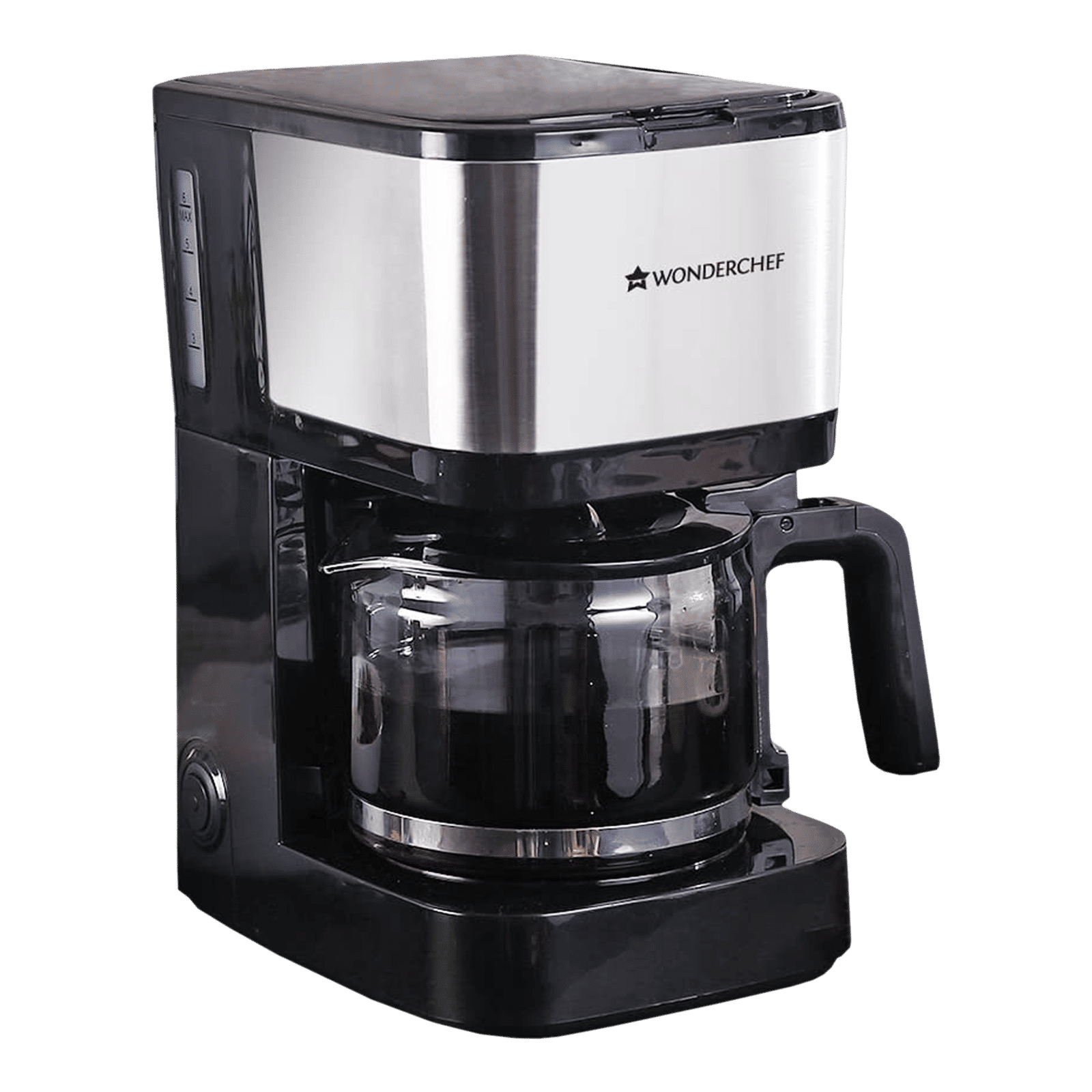 WONDERCHEF Regalia Pronto 600 Watt 6 Cups Automatic Espresso, 3-in-1 Filter Coffee & Cappuccino Coffee Maker with Drip Controller (Black and Silver)_1