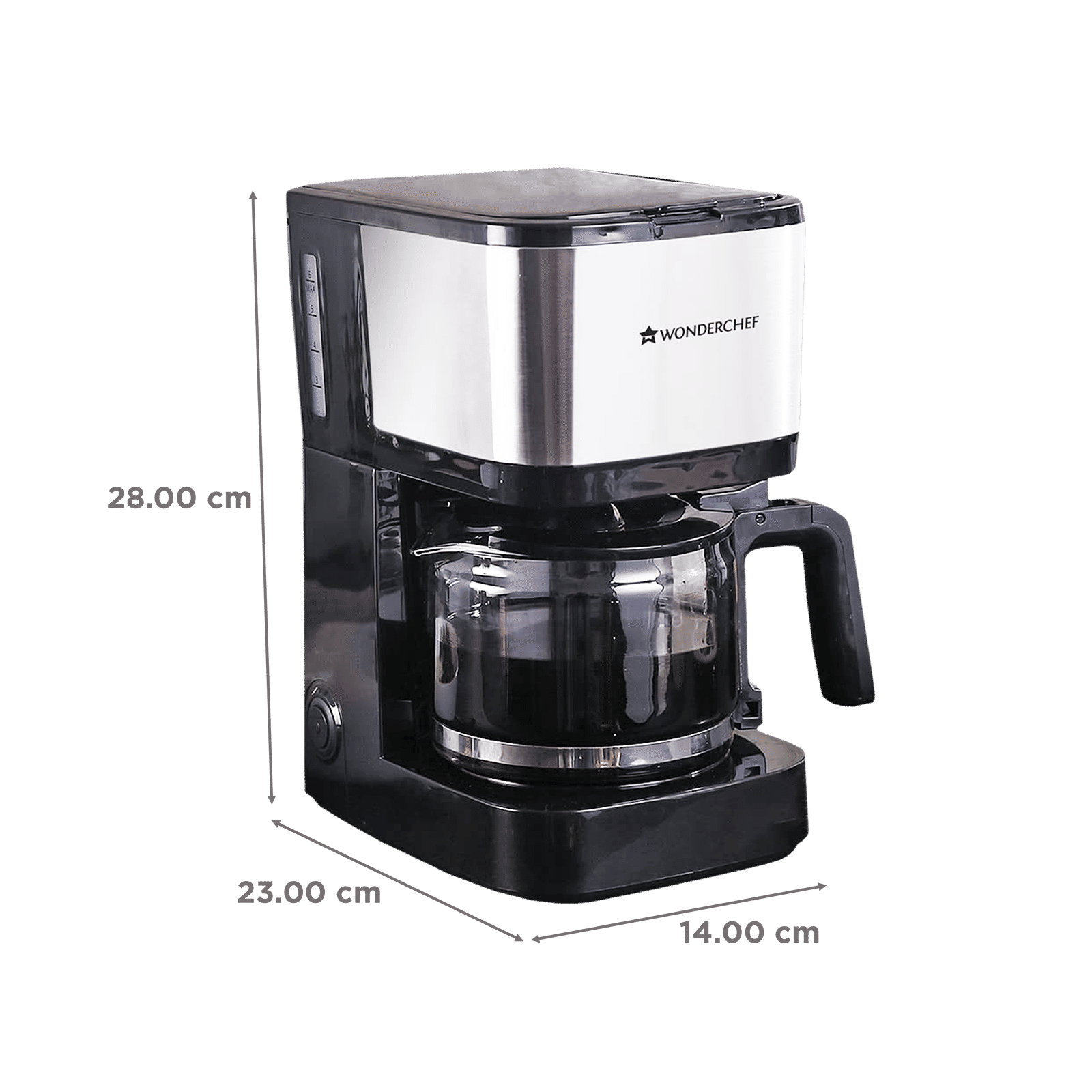 WONDERCHEF Regalia Pronto 600 Watt 6 Cups Automatic Espresso, 3-in-1 Filter Coffee & Cappuccino Coffee Maker with Drip Controller (Black and Silver)_2