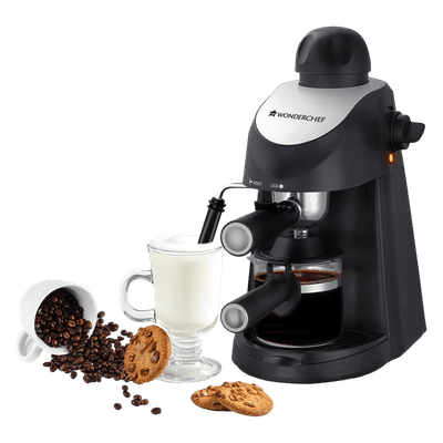 WONDERCHEF Regenta 800 Watt Automatic Espresso, Latte & Cappuccino Coffee Maker with Temperature Dial (Black)
