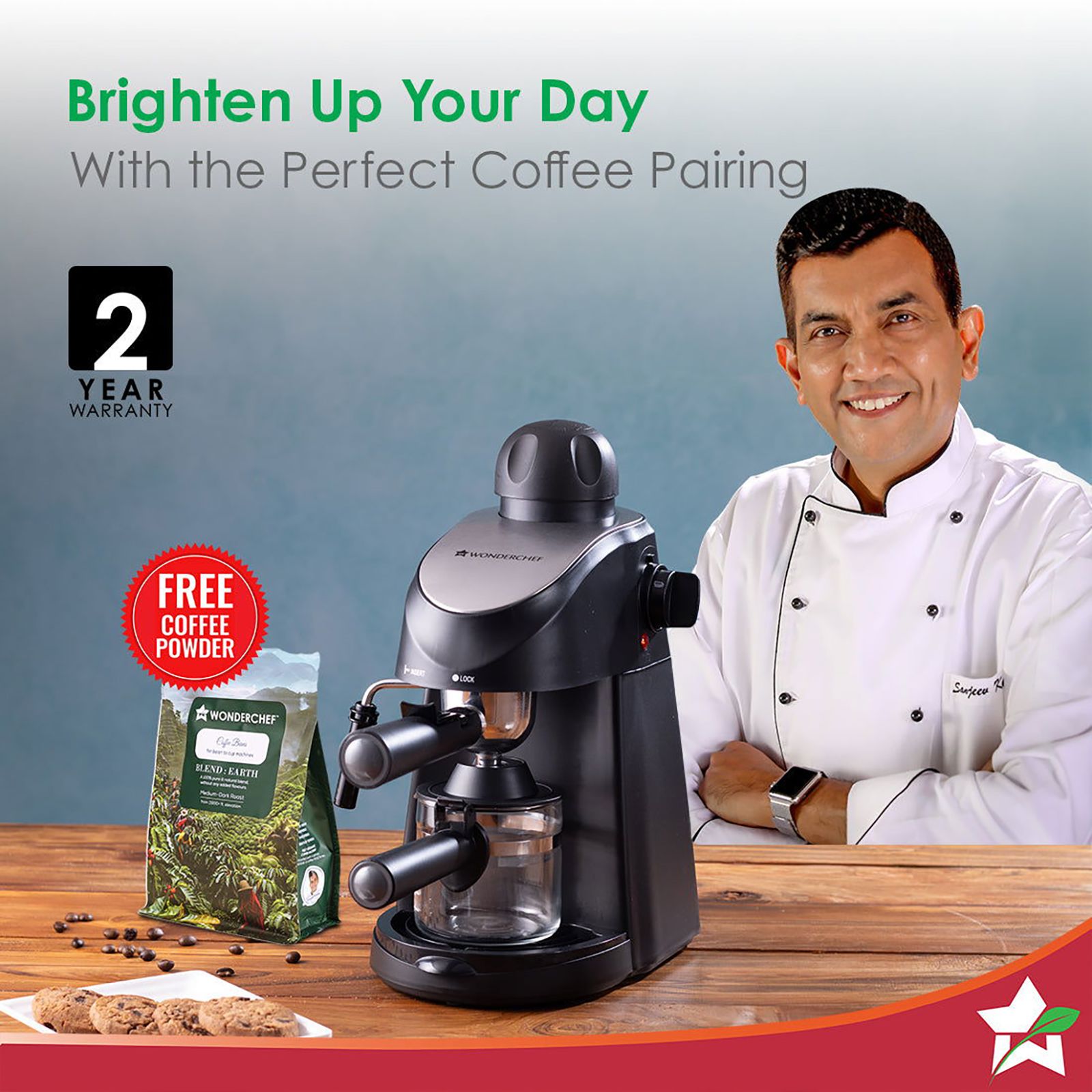 WONDERCHEF Regenta 800 Watt Automatic Espresso, Latte & Cappuccino Coffee Maker with Temperature Dial (Black) WONDERCHEF Regenta 800 Watt Automatic Espresso, Latte & Cappuccino Coffee Maker with Temperature Dial (Black)_2