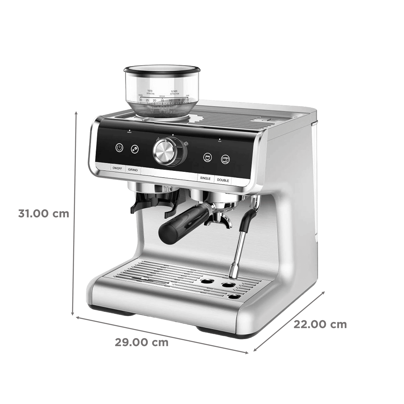Budan BUDEM102 1500 Watt 35 Cups Manual Espresso, Americano, Latte, Flat White, Ristretto, Lungo, Affogato, Cortado, Ice Latte, Iced Americano & Cappuccino Coffee Maker with Precise PID Temperature Control (Silver) Budan BUDEM102 1500 Watt 35 Cups Manual Espresso, Americano, Latte, Flat White, Ristretto, Lungo, Affogato, Cortado, Ice Latte, Iced Americano & Cappuccino Coffee Maker with Precise PID Temperature Control (Silver)_2