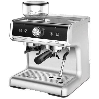 Budan BUDEM102 1500 Watt 35 Cups Manual Espresso, Americano, Latte, Flat White, Ristretto, Lungo, Affogato, Cortado, Ice Latte, Iced Americano & Cappuccino Coffee Maker with Precise PID Temperature Control (Silver)