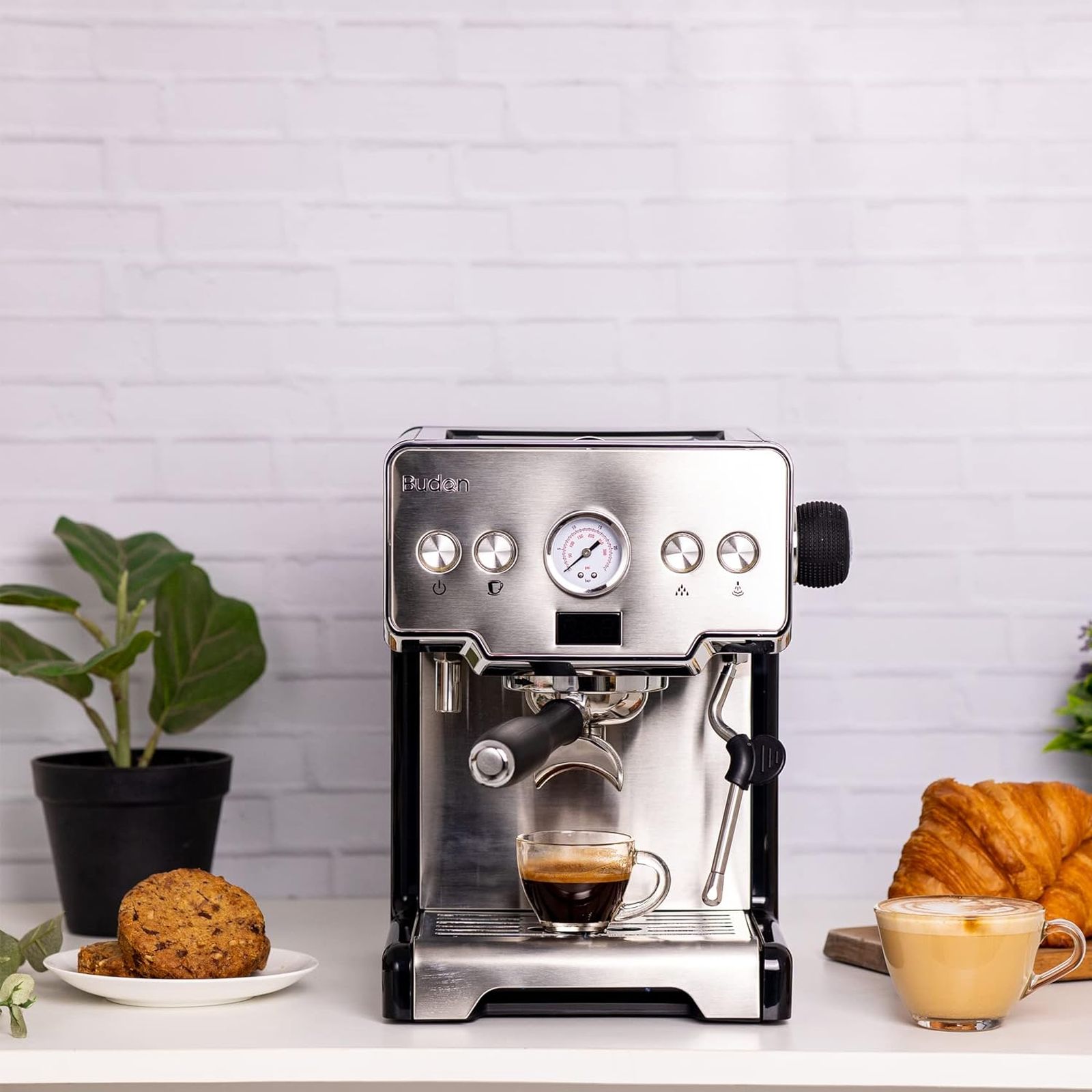 Budan BUDEM101 1450 Watt 10 Cups Automatic Black, Latte, Cappuccino, Americano, Espresso, Macchiato, Mocha, Cold Brews, Flat White & Irish Coffee Maker with Stainless Steel Heater (Silver) Budan BUDEM101 1450 Watt 10 Cups Automatic Black, Latte, Cappuccino, Americano, Espresso, Macchiato, Mocha, Cold Brews, Flat White & Irish Coffee Maker with Stainless Steel Heater (Silver)_9