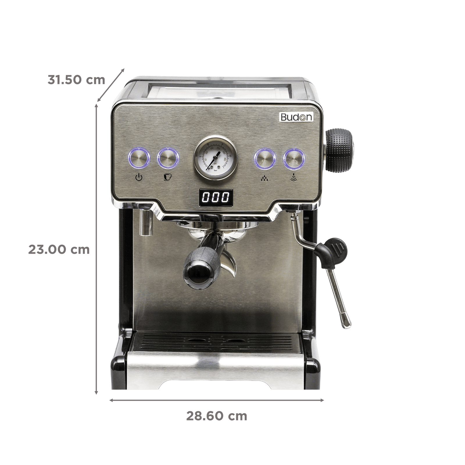 Budan BUDEM101 1450 Watt 10 Cups Automatic Black, Latte, Cappuccino, Americano, Espresso, Macchiato, Mocha, Cold Brews, Flat White & Irish Coffee Maker with Stainless Steel Heater (Silver) Budan BUDEM101 1450 Watt 10 Cups Automatic Black, Latte, Cappuccino, Americano, Espresso, Macchiato, Mocha, Cold Brews, Flat White & Irish Coffee Maker with Stainless Steel Heater (Silver)_2