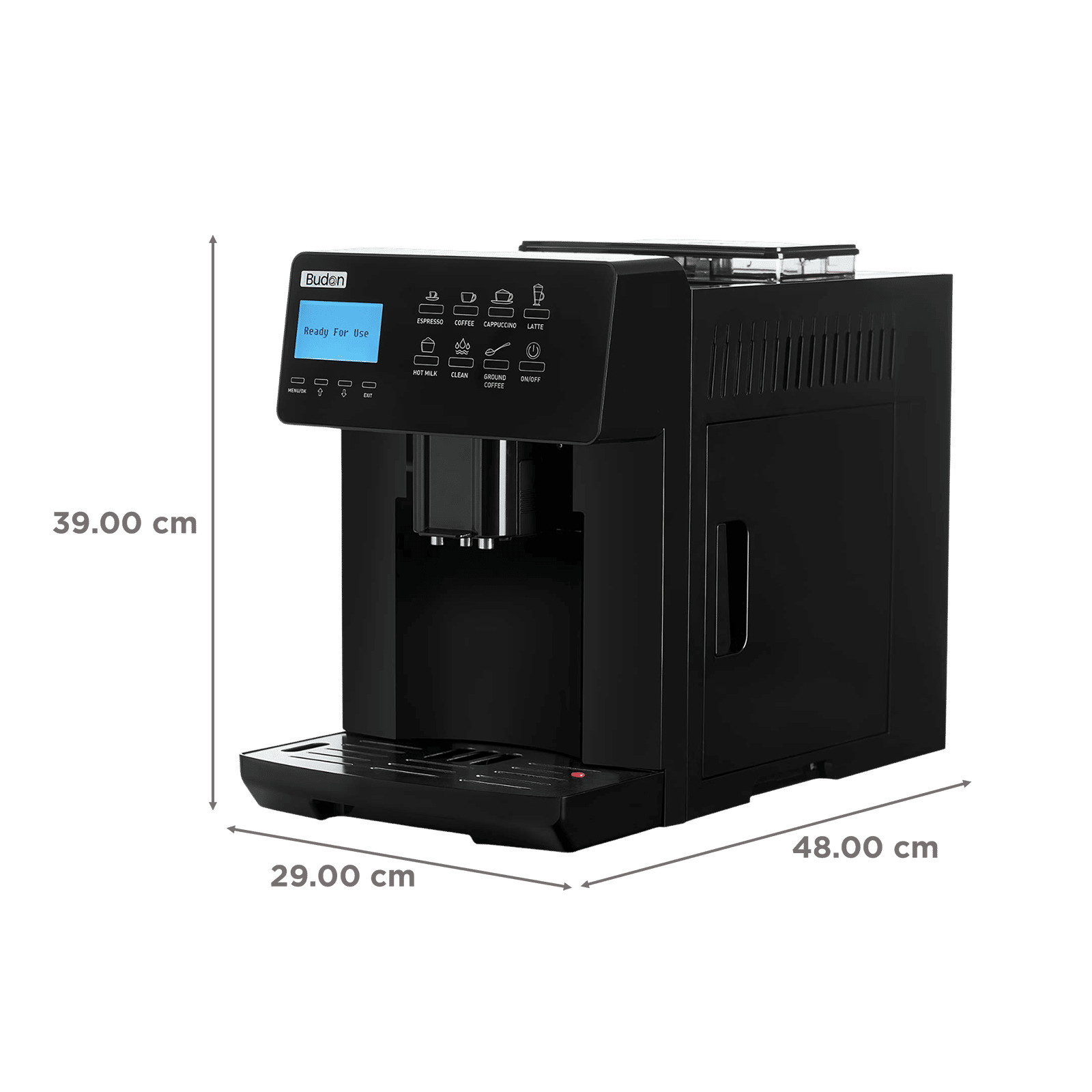Budan BUDCM101 17 Cups Automatic Espresso, Americano, Cappuccino, Latte, Affogato, Cortado, Iced Americano & Hot Milk Coffee Maker with High Pressure Pump (Black) Budan BUDCM101 17 Cups Automatic Espresso, Americano, Cappuccino, Latte, Affogato, Cortado, Iced Americano & Hot Milk Coffee Maker with High Pressure Pump (Black)_2