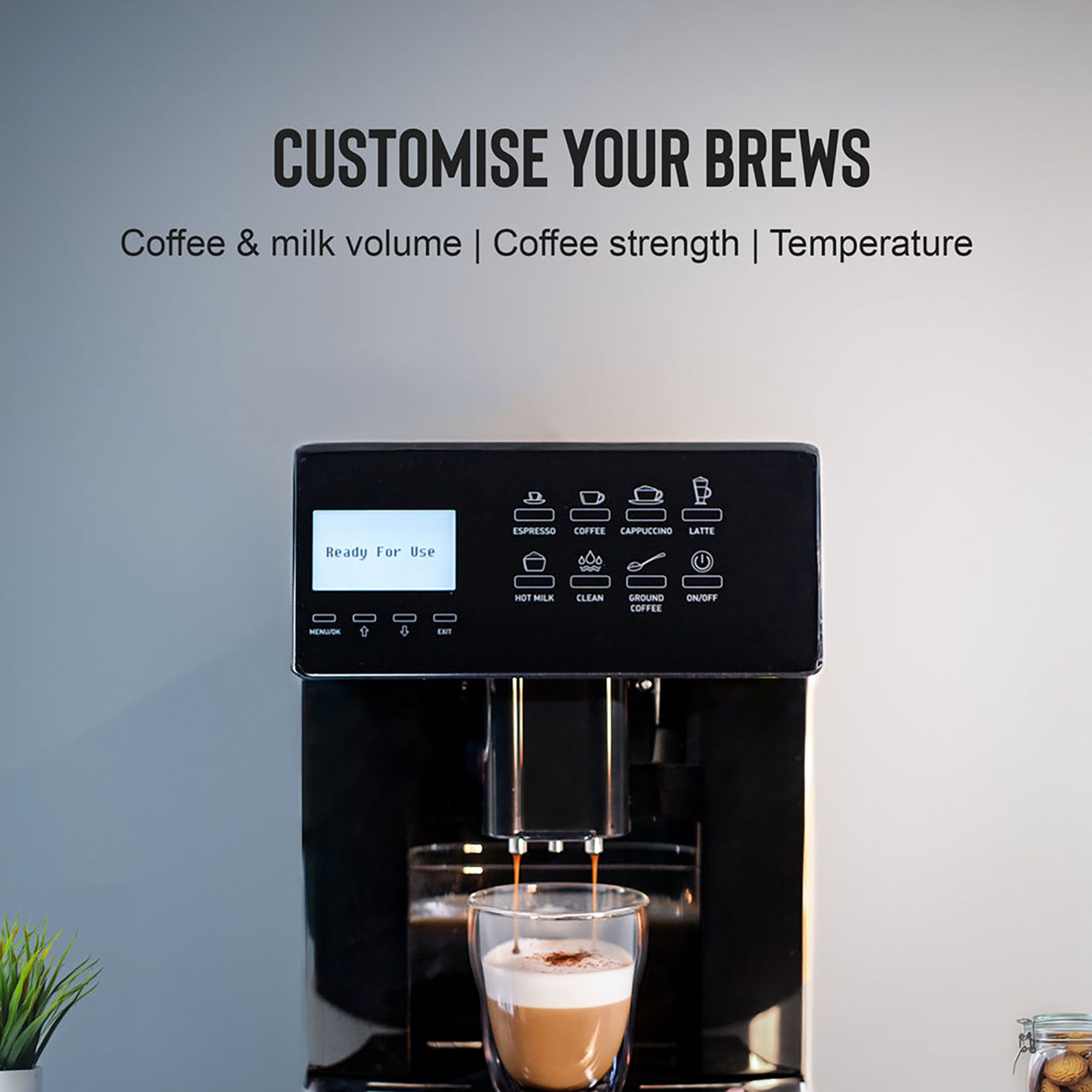 Budan BUDCM101 17 Cups Automatic Espresso, Americano, Cappuccino, Latte, Affogato, Cortado, Iced Americano & Hot Milk Coffee Maker with High Pressure Pump (Black) Budan BUDCM101 17 Cups Automatic Espresso, Americano, Cappuccino, Latte, Affogato, Cortado, Iced Americano & Hot Milk Coffee Maker with High Pressure Pump (Black)_9