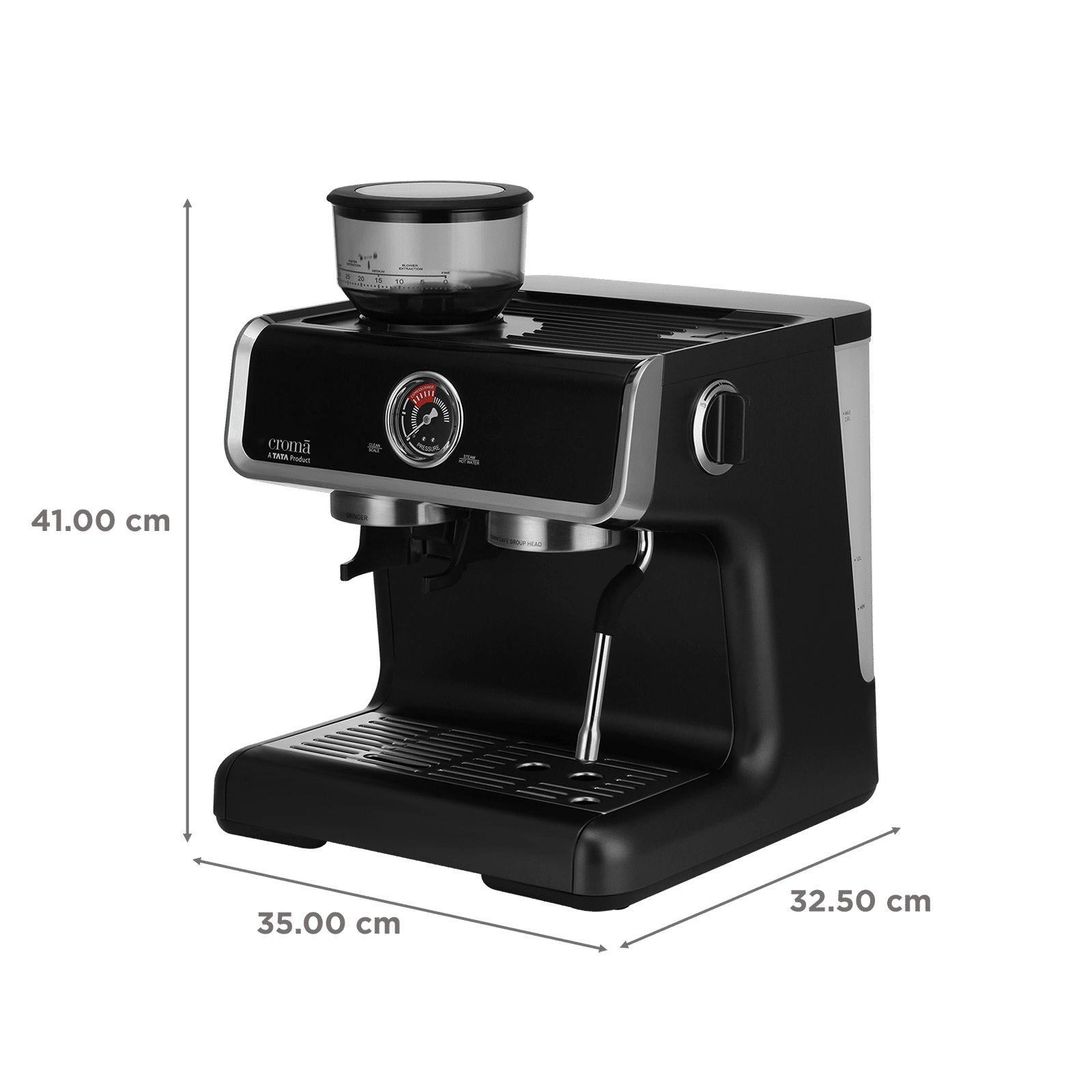 Croma Automatic Espresso, Cappuccino & Latte Coffee Maker with Auto Clean & Descaling Function (Grey) Croma Automatic Espresso, Cappuccino & Latte Coffee Maker with Auto Clean & Descaling Function (Grey)_2
