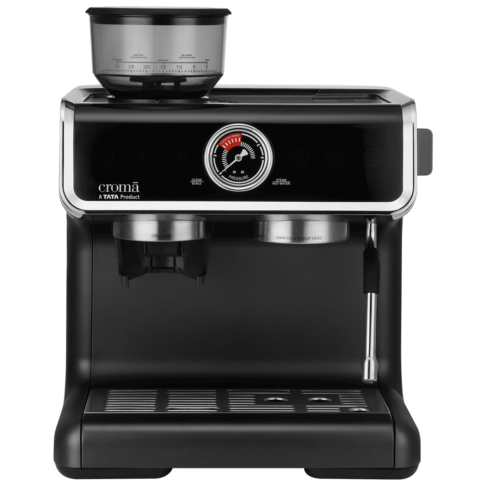 Croma Automatic Espresso, Cappuccino & Latte Coffee Maker with Auto Clean & Descaling Function (Grey) Croma Automatic Espresso, Cappuccino & Latte Coffee Maker with Auto Clean & Descaling Function (Grey)_1