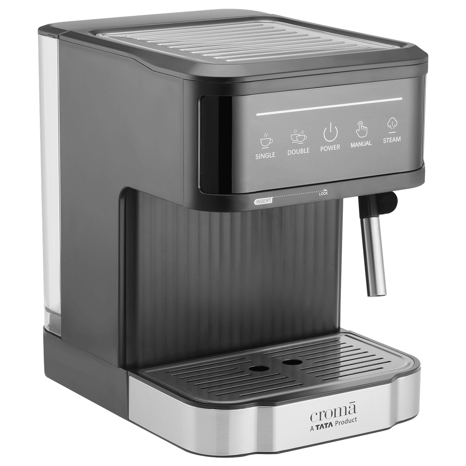 Croma Automatic Espresso, Cappuccino & Latte Coffee Maker with Powerful Steam (Black)_3
